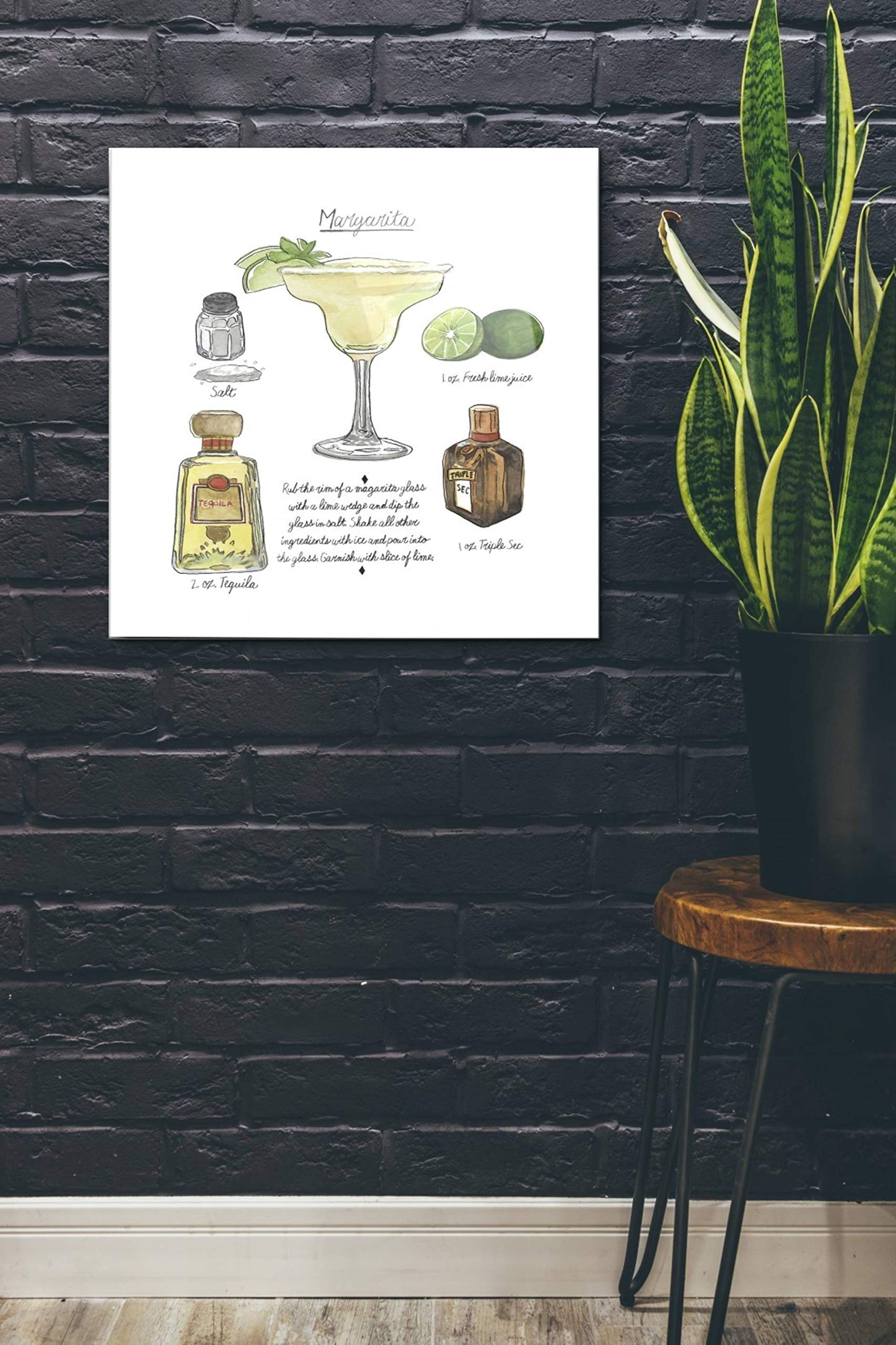 Epic Art 'Classic Cocktail - Margarita' by Naomi McCavitt Acrylic Glass Wall Art, 24