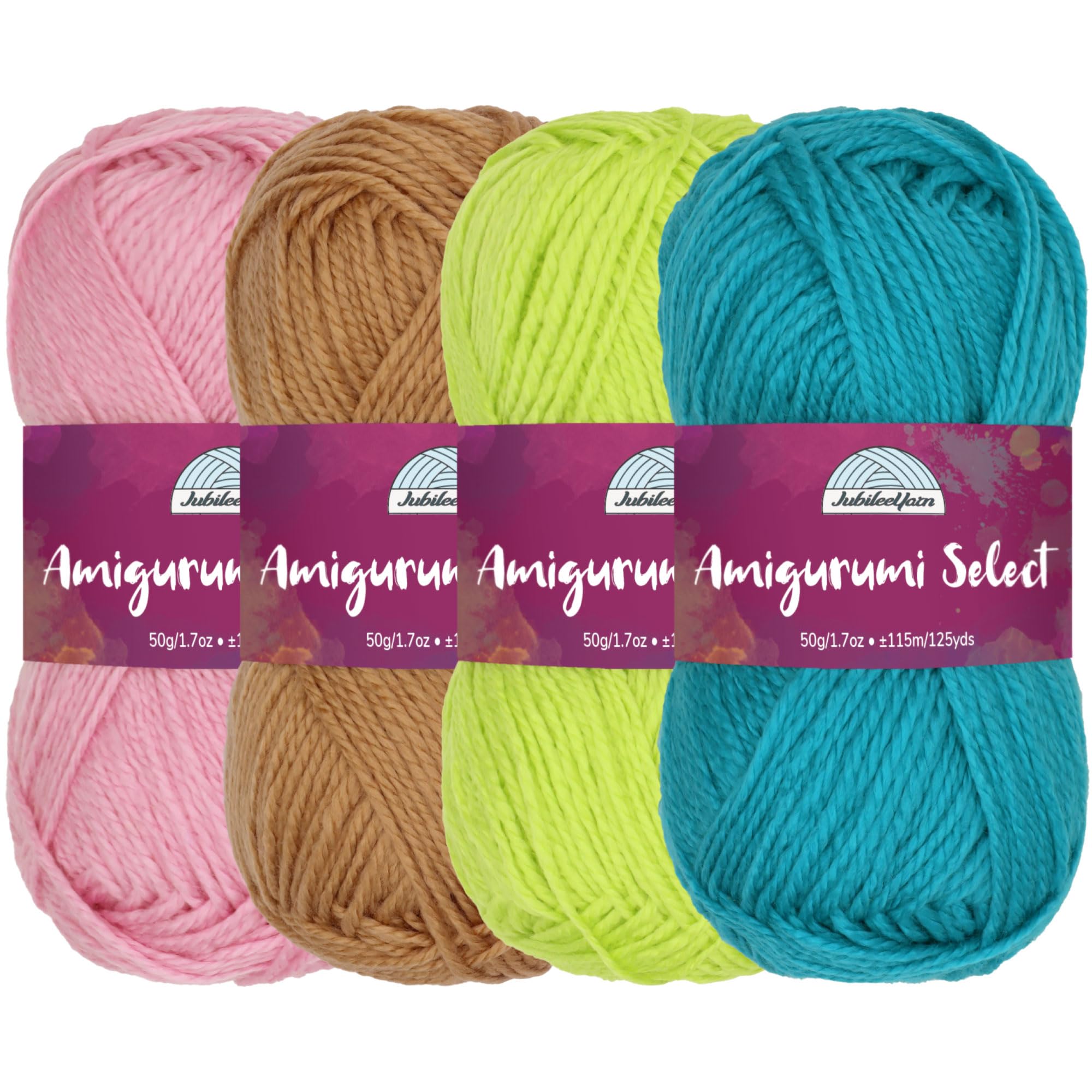 Bamboomn Shades Of Contrast Colours B Amigurumi Select 100% Acrylic Craft Yarn Skeins Crochet And Knitting Projects - Acrylic Fingering Weight - 4 Skeins