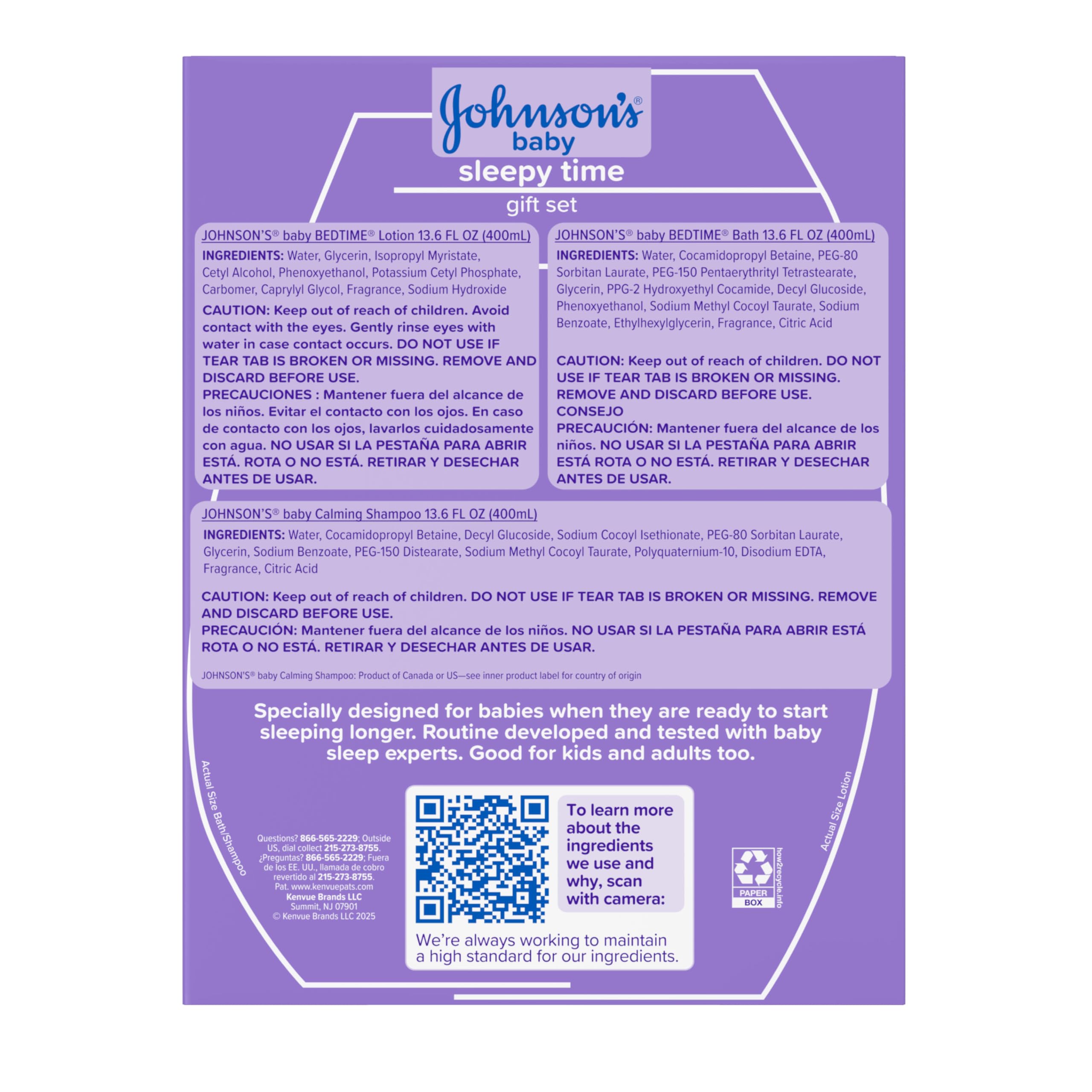 Johnson's Baby Sleepy Time Gift Set with Calming Bedtime Bath, Bedtime Lotion & Calming Shampoo, Baby Bedtime Essentials with Relaxing NaturalCalm Aromas, Hypoallergenic, 3 Items (Pack of 4) view 7
