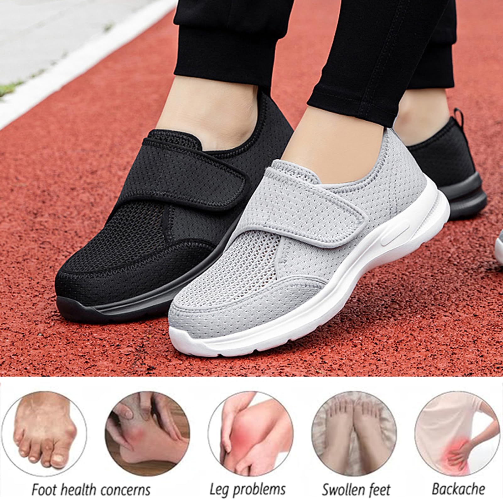 Buty dla cukrzyków, dla mężczyzn i kobiet, oddychające, lekkie buty rekreacyjne, ortopedyczne buty do biegania, hallux valgus, buty do chodzenia w średnim i starszym wieku