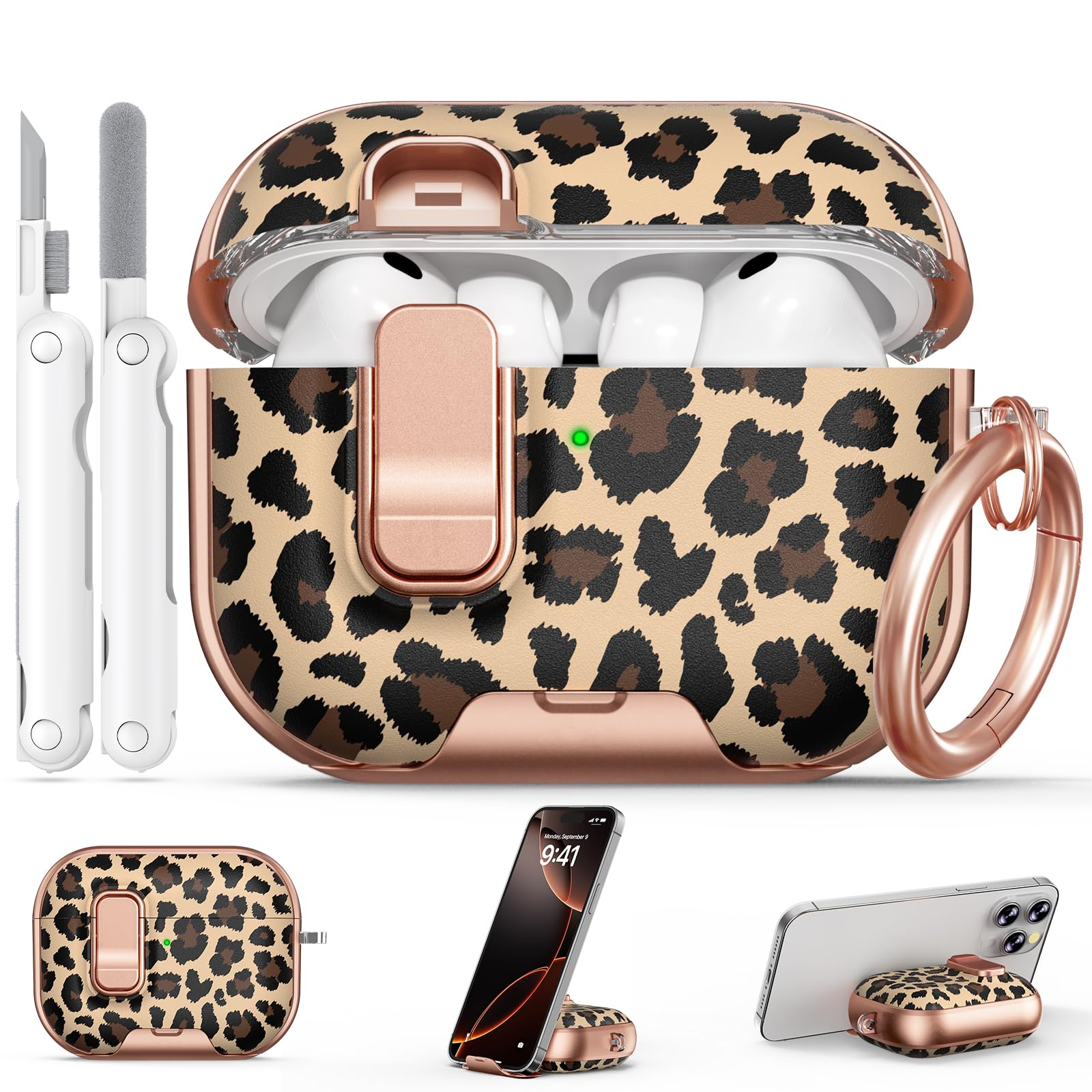 Polislime Floral Case with Phone Stand for AirPods Pro 3