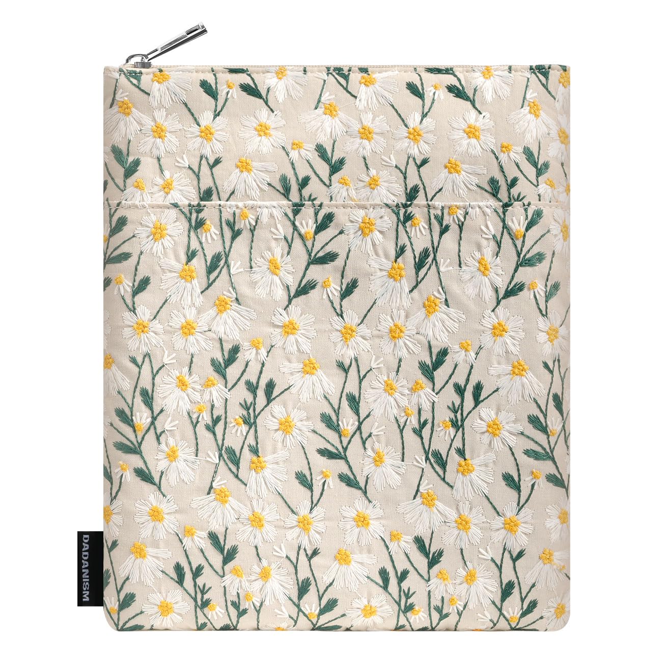Dadanism 9-11 Pollici Custodia Protettiva a Margherita Ricamata per iPad (A16) 11", iPad Air M4 M3/Pro M5 M4 11", iPad 10a Gen 10,9", iPad 9/8/7a Gen 10,2", Galaxy Tab A11+ 11", Tab M11 11", Beige