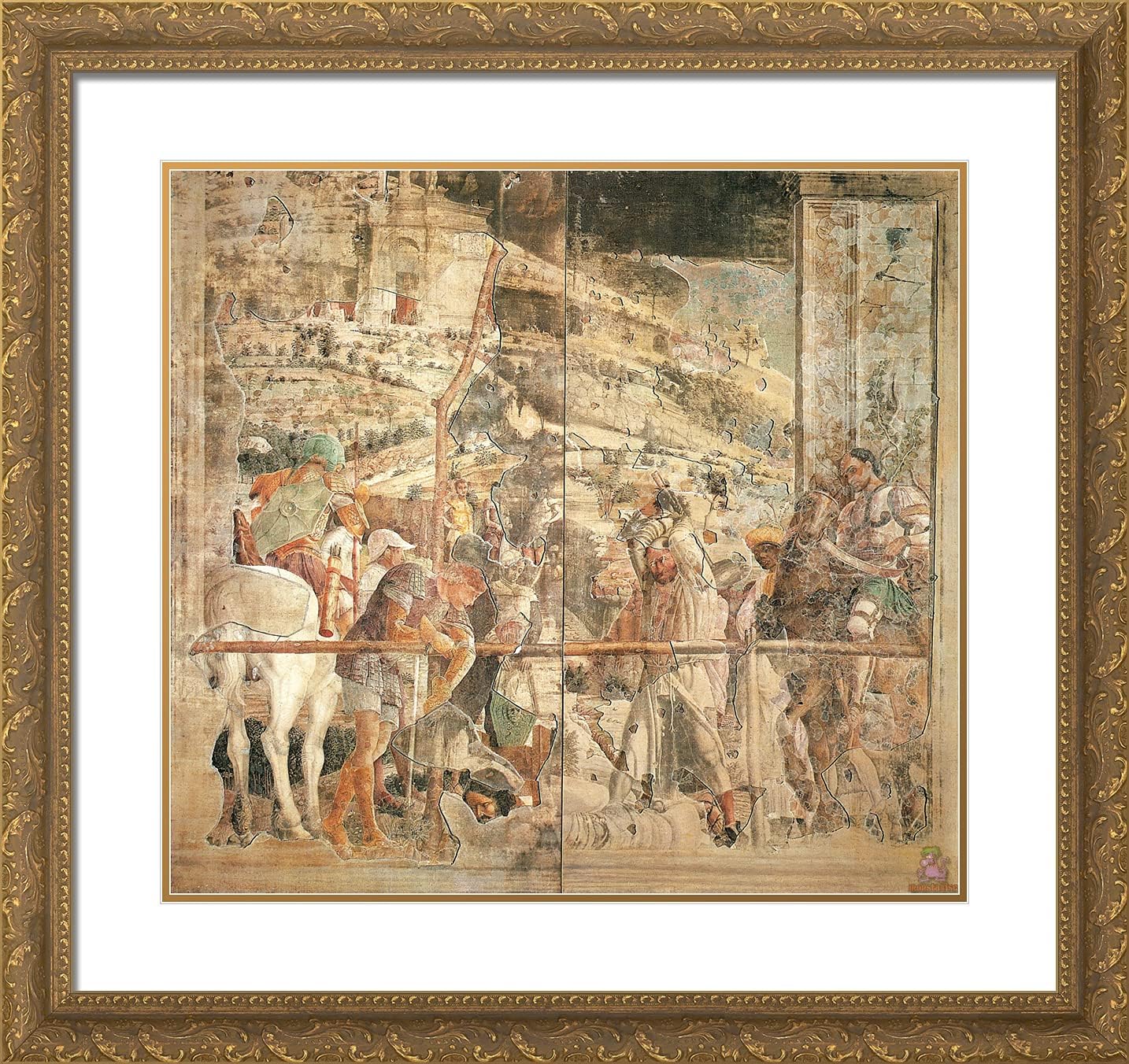 ArtDirect Mantegna, Andrea 21x20 Gold Ornate Framed Art Print with Double Matting Titled: Martyrdom of St. James