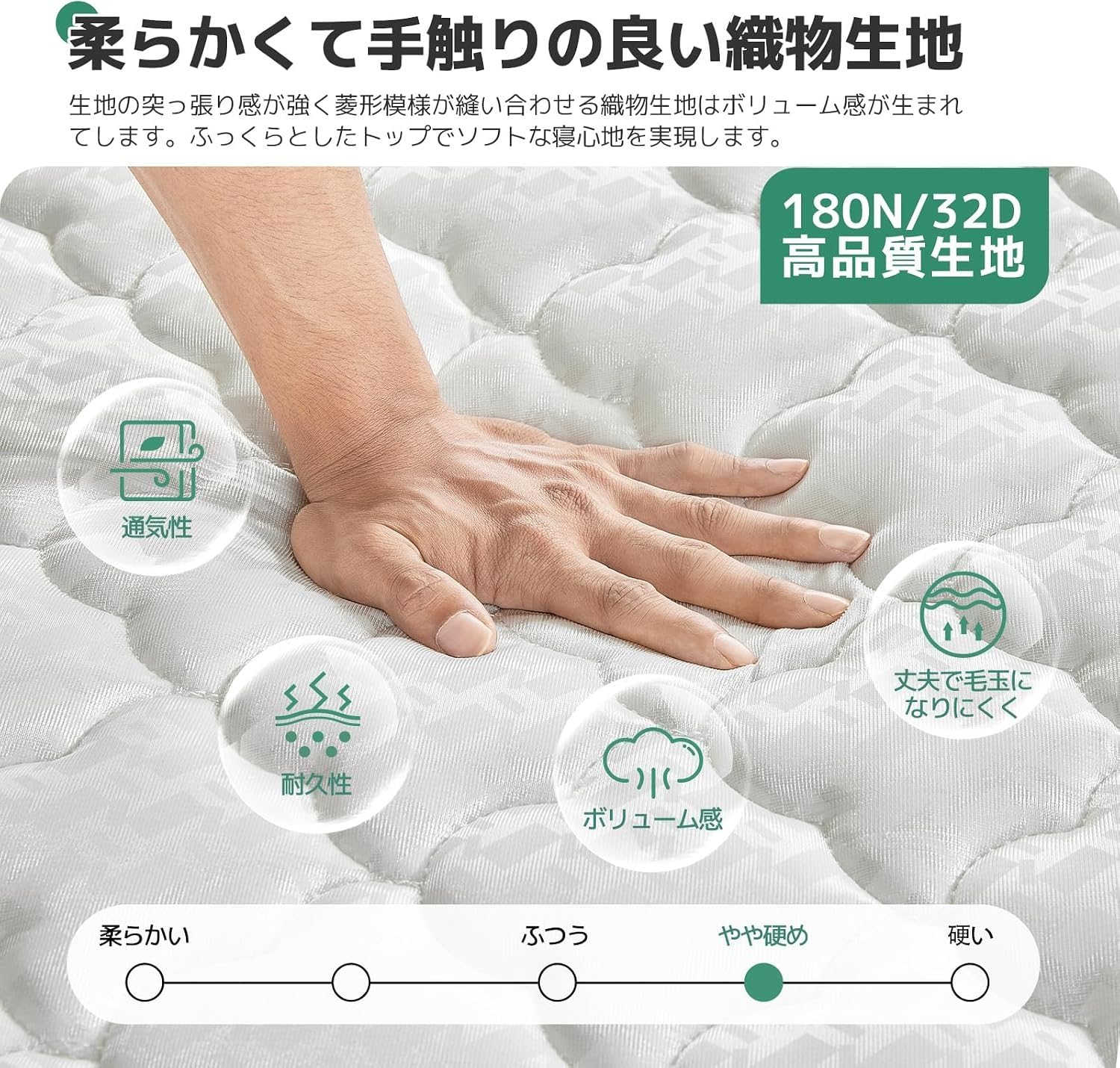 Amazon.co.jp: シングル独立コイルマットレス 厚 20cm やや硬め 180N