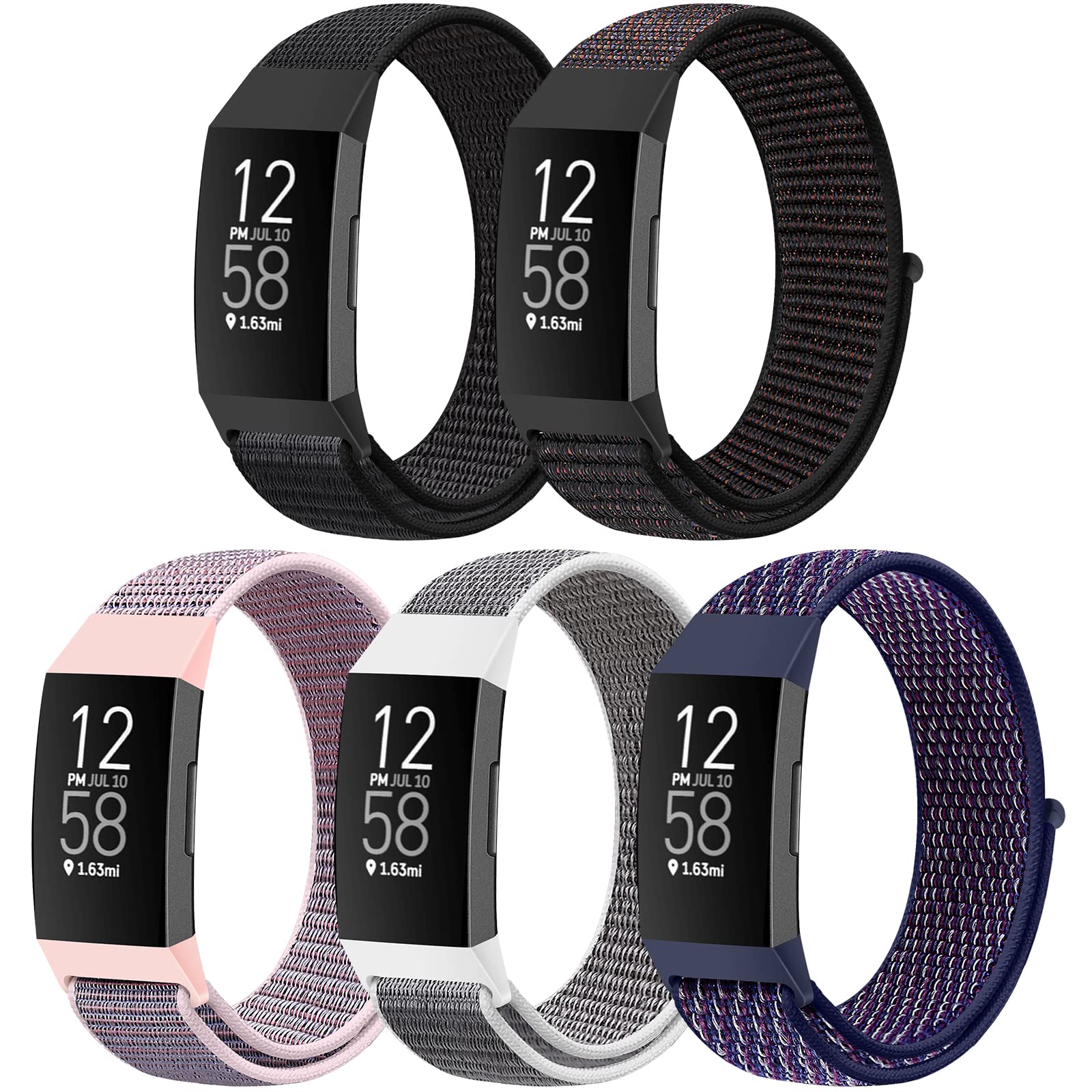 AVOD Nylon Watch Bands Compatible with Fitbit Charge 4/Charge 3/SE, Soft Replacement Wristband Breathable Sport Strap with Band for Women Men — image 1