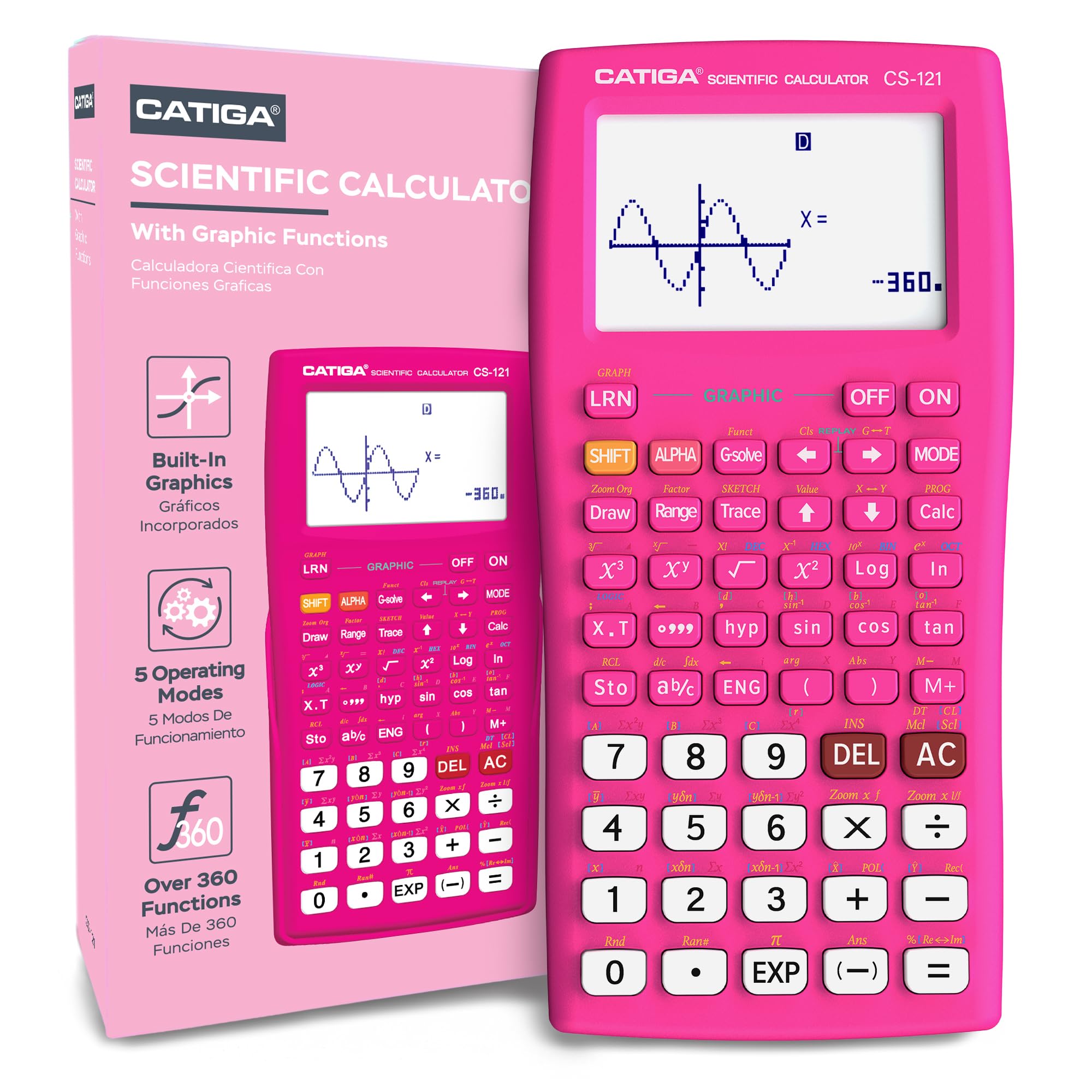 CATIGA Scientific Calculators with Graphic Functions, Graphing Calculators with Multiple Modes, Scientific Calculators for Students, High School or