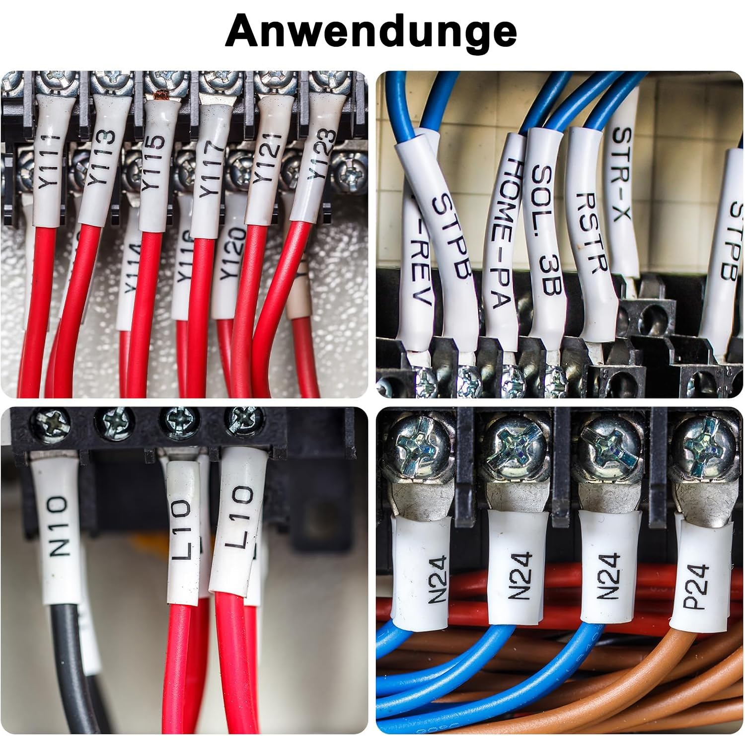 50er-Pack Ersatz für 5,8 mm HSE-211 Schwarz auf Weiß Kompatibel Ptouch