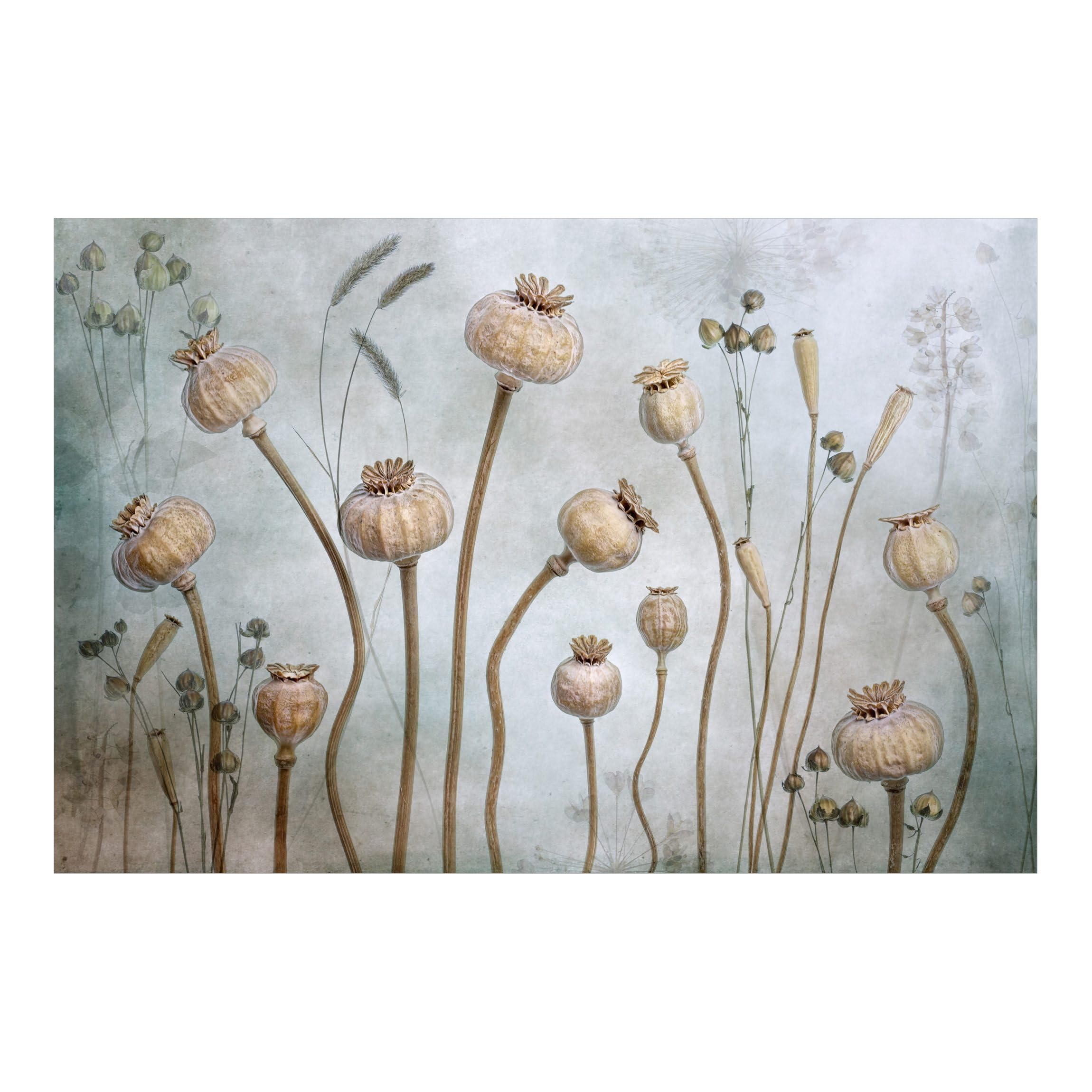 Papier peint panoramique fleurs vintage pour salon et chambre