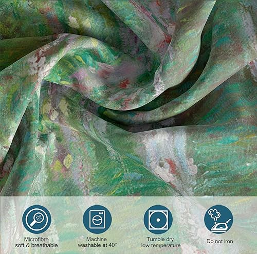 Miniatura 5 de Green Pond Water Lily Funda Napa 3 piezas (1 funda nórdica, 2 fundas de almohada) Funda de edredón de microfibra Suave Claude Monet con cierre de