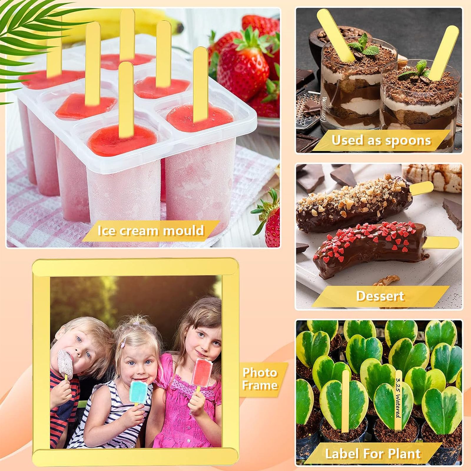 Lot De 30 Bâtonnets à Glace Transparents Réutilisables - 11,4 Cm En Acrylique - Pour Glaces Maison, Desserts, Crafts