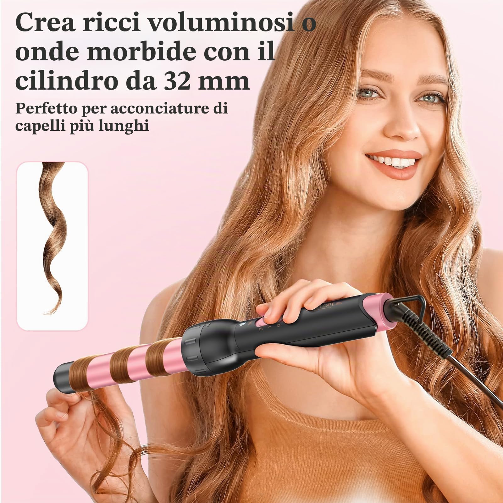 Arricciacapelli 5 in 1 con Piastra - BESTOPE MIX Ferro Arricciacapelli Con Diversi Accessori Per Ricci Grandi E Piccoli, da 10 mm a 32 mm Riscaldamento Rapido, 2 Impostazioni Di Temperatura