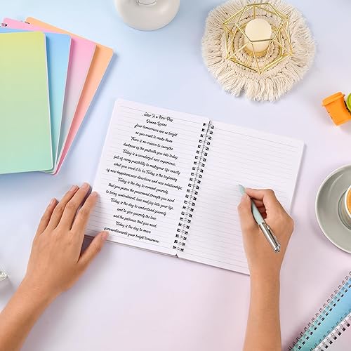 Miniatura 6 de Cuaderno de espiral, paquete de 4 cuadernos en espiral, 5.6 x 8.25 pulgadas, 80 hojas160 páginas, cuaderno de espiral con encuadernación de doble