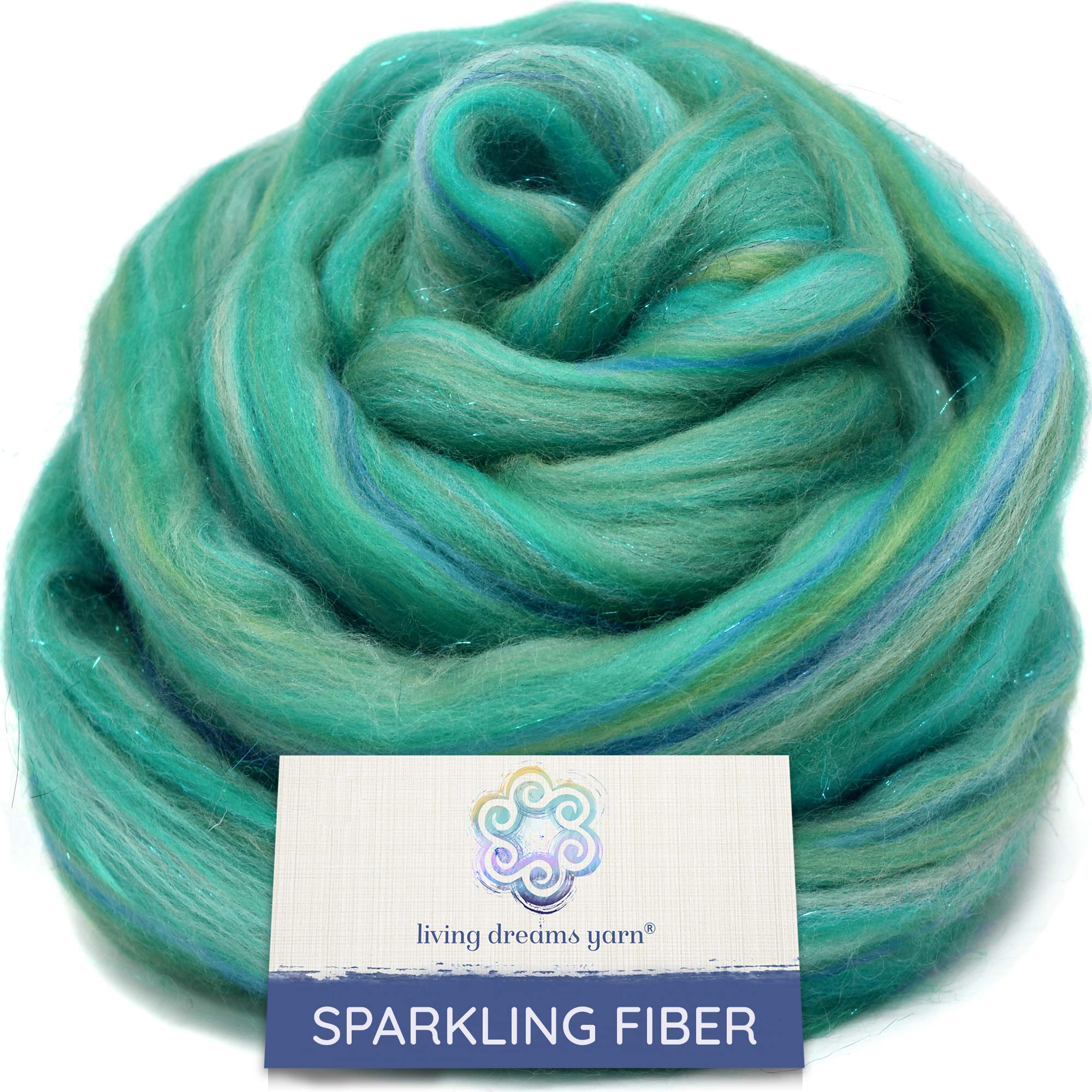 Sparkle, Glitz and Glam: Colorful Merino with Shimmering Stellina Highlights. Super Soft Fiber for Spinning, Felting and Blending. Sparkling Calypso