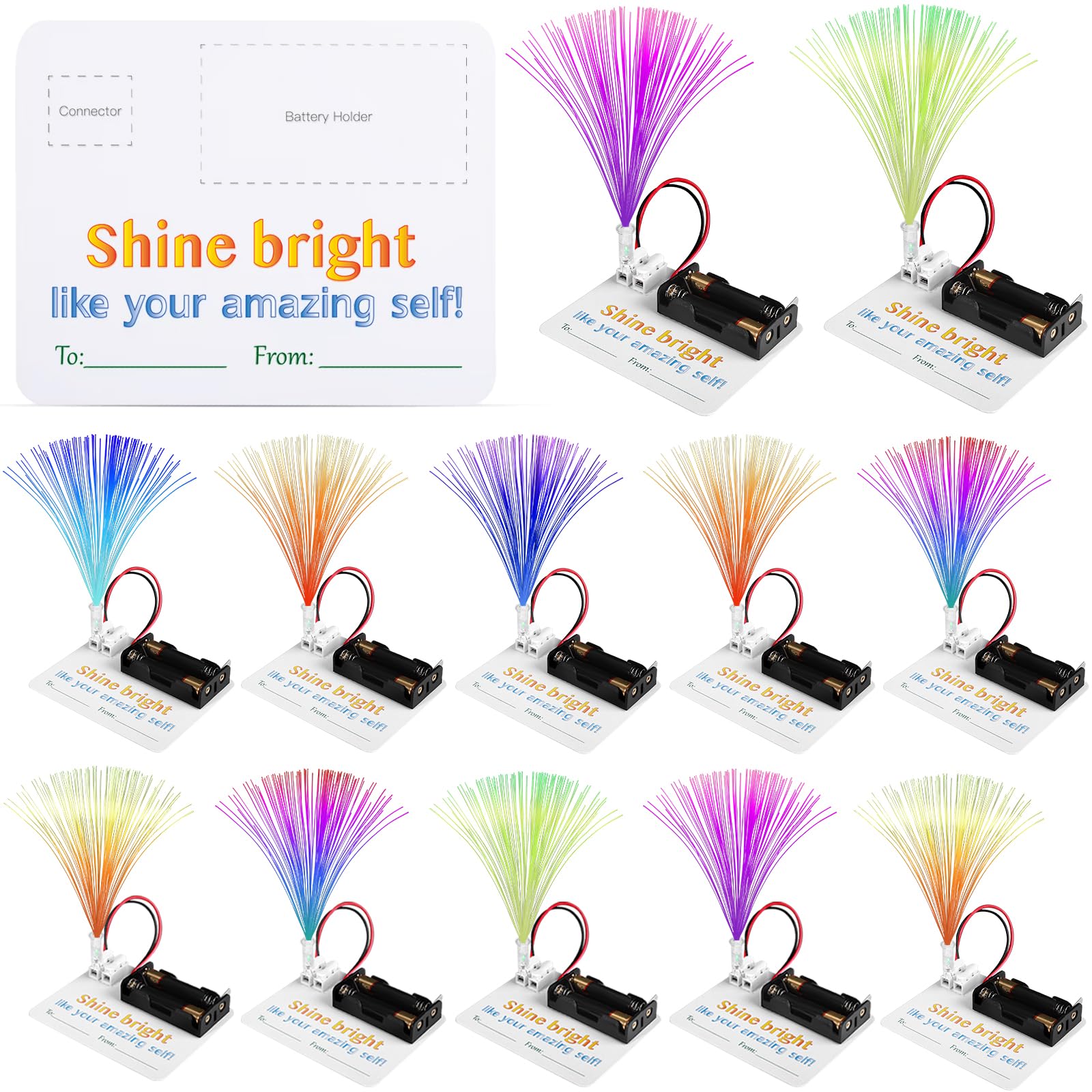 12 Bulk Craft Kits for Kids 8-12, STEM Activities Science Projects for Girls, Fiber Optic Light Experiments, Simple Electric Circuits Classroom Gifts for Class 2nd 3rd 4th Grade Activity - 5