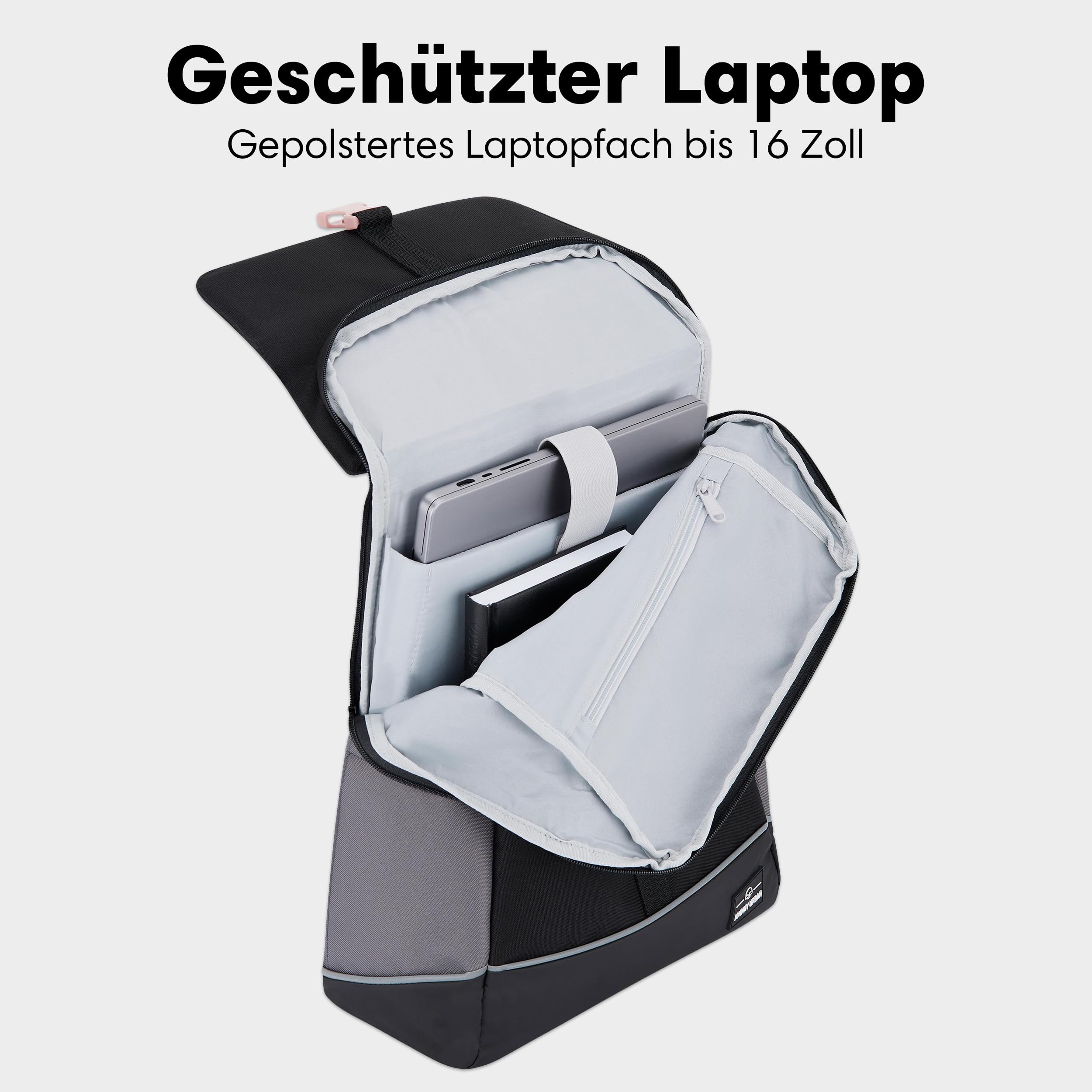 Johnny Urban Fahrradtaschen für Gepäckträger Damen & Herren Schwarz Rosa - Mika Bike - 2 in 1 Fahrrad Tasche Rucksack & Gepäckträgertasche Hinten - Wasserabweisend