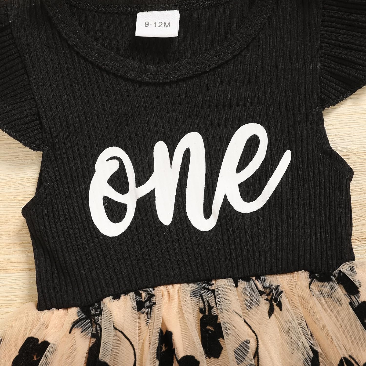 GRNSHTS Baby Girl 1st Birthday Outfits Ribbed Tulle Romper Princess Cake Smash Photo Shoot Clothes+Headband - Image 5