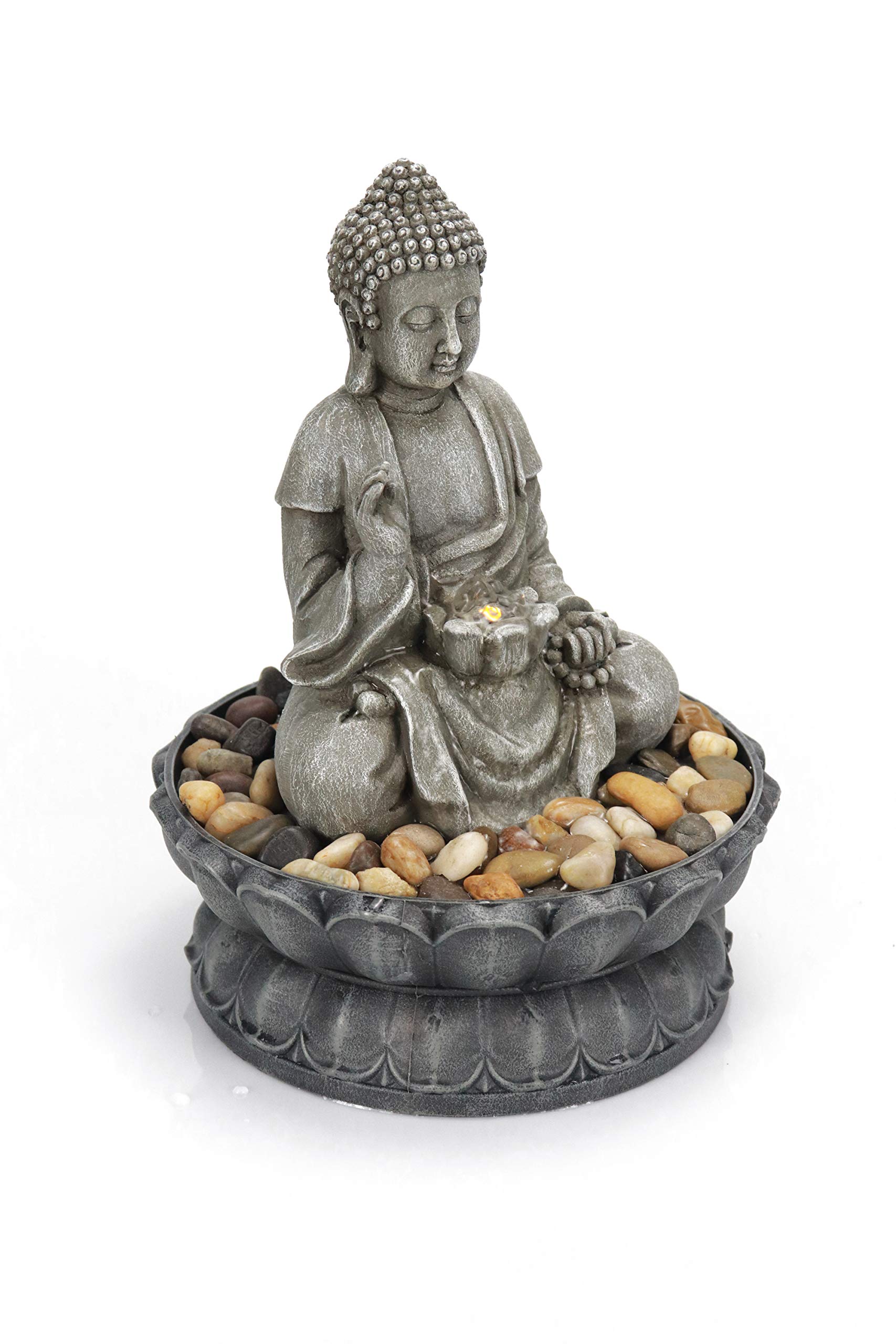 Warm Garden Buddha Fountain Tabletop Water FountainSitting Buddha