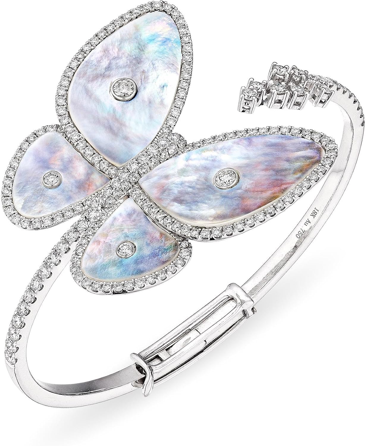 Leviev Natural Diamonds Bangle, White, 18K White Gold, Womens Luxury