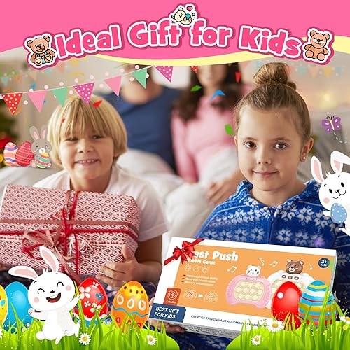 Miniatura 5 de Juguetes para niños y niñas adolescentes de 3 a 12 paquete de 2 juguetes coloridos con luz de empuje rápido, juego de mano de burbujas para regalo