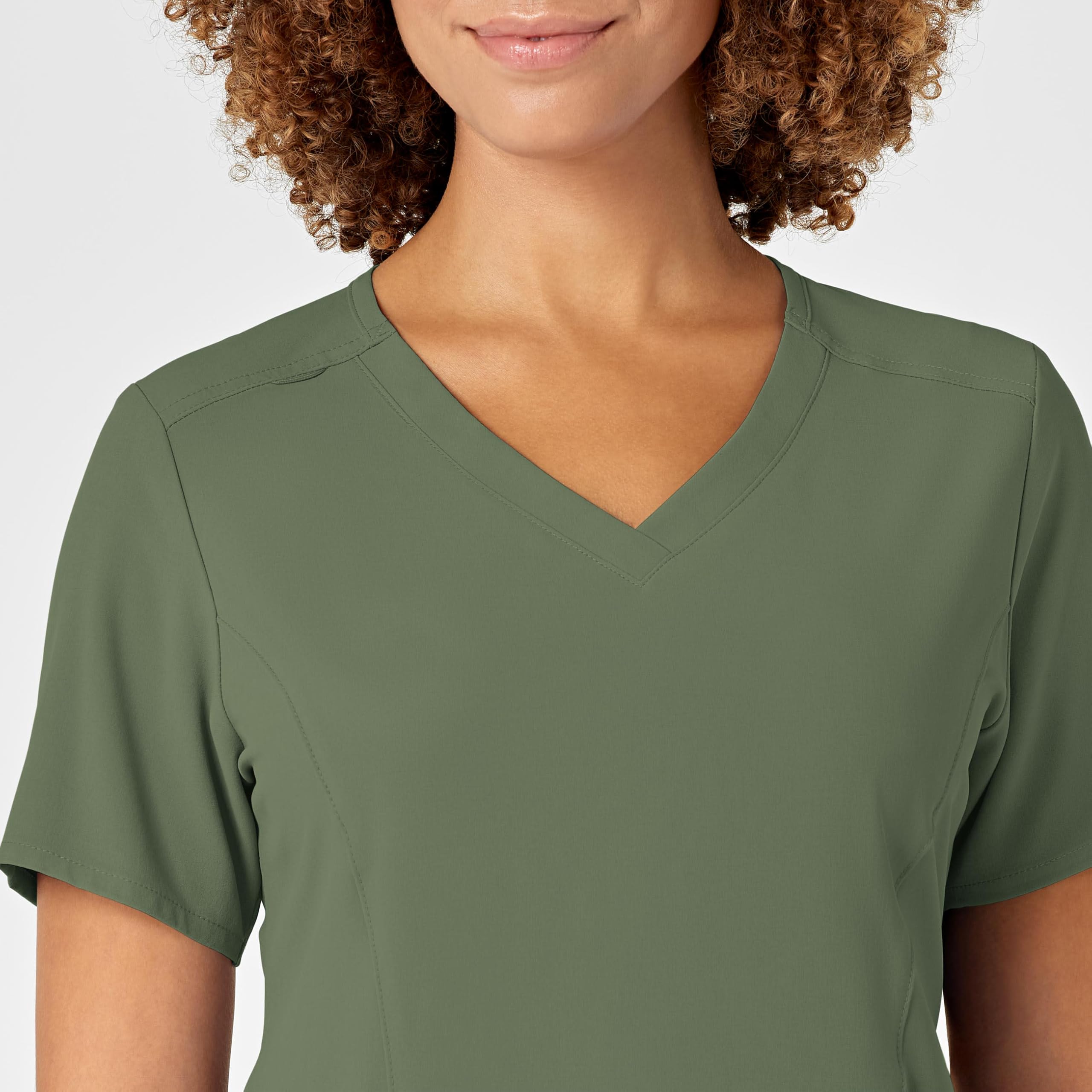 WonderWink Renew Women's V-Neck Scrub Top, Olive, XL