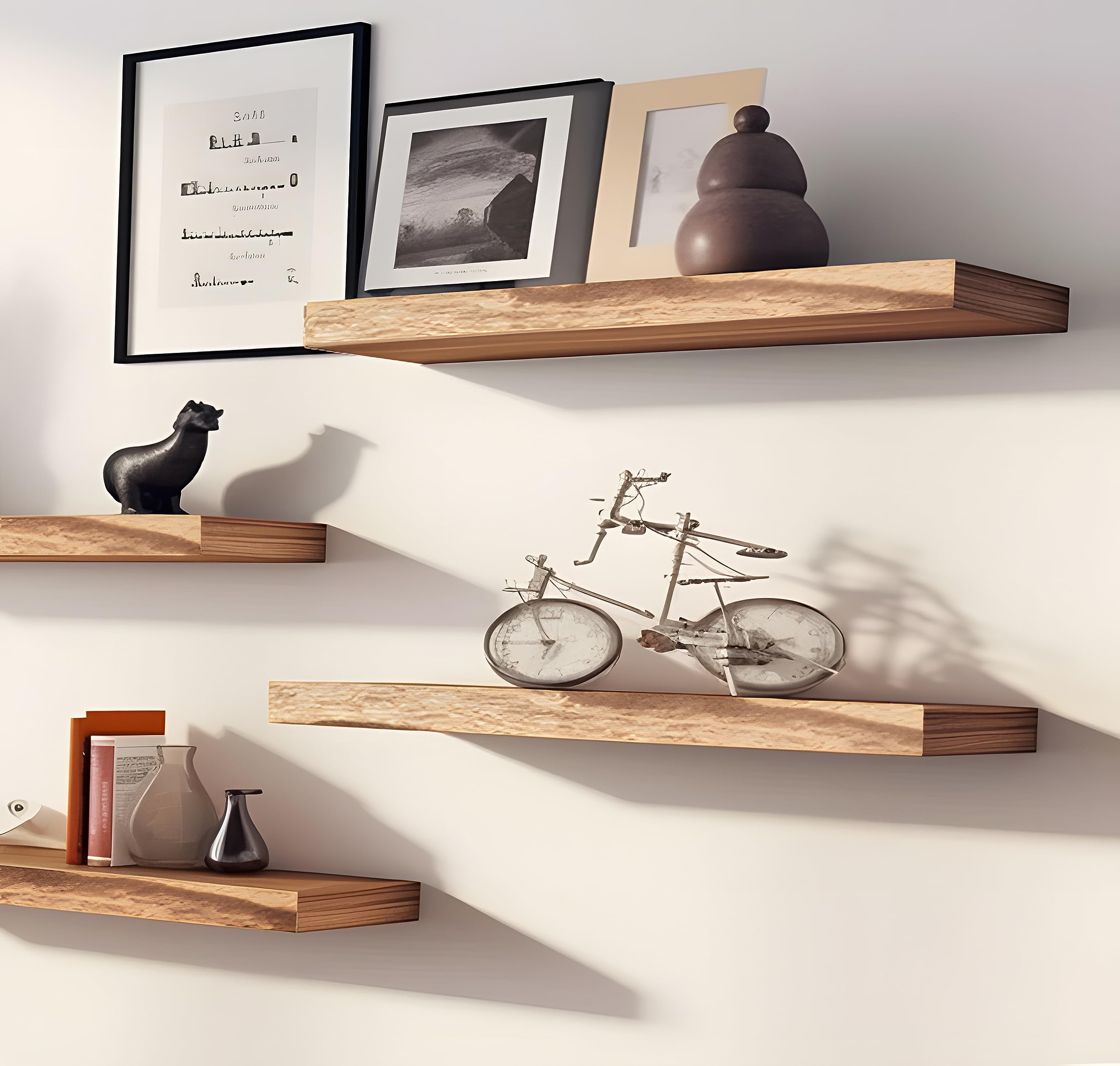 HXSWY Lot De 4 étagères Flottantes En Bois Rustique De 61 Cm