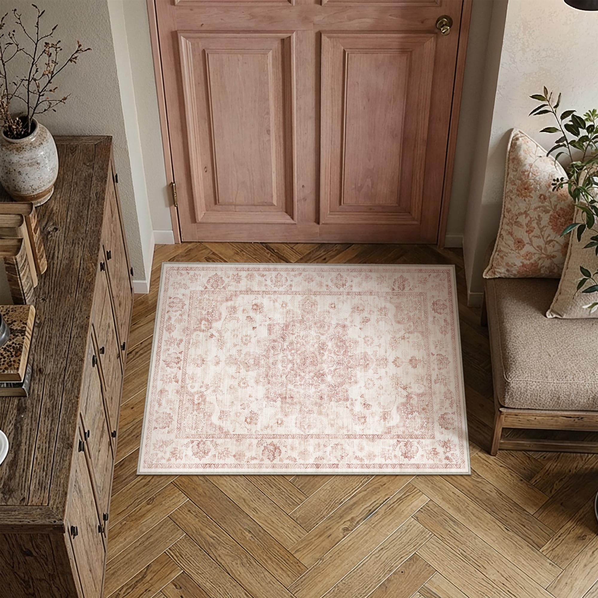 2x3 Pink Neutral Area Rug