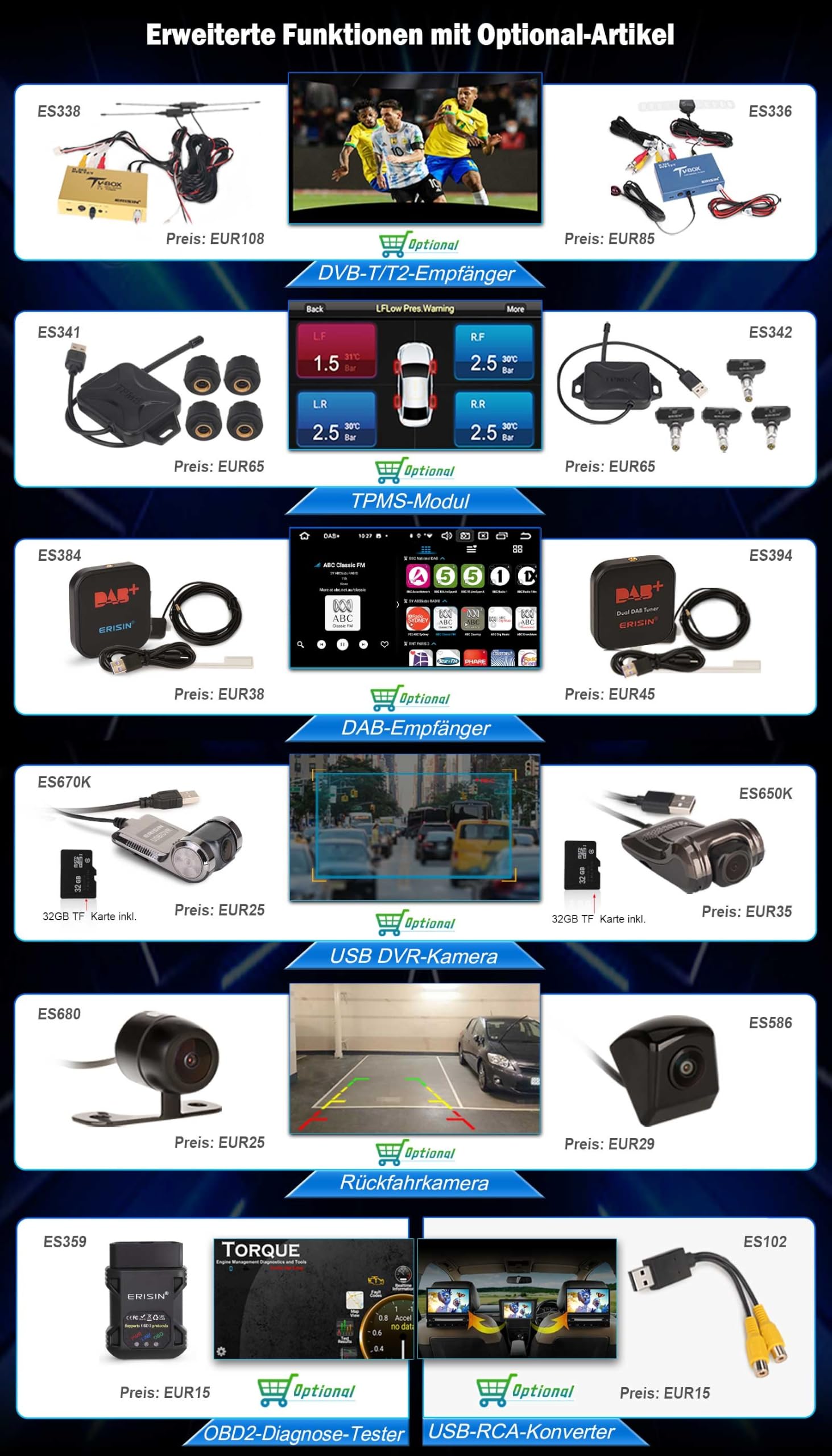 Erisin 128GB Android 16 Autoradio Bluetooth für VW Touran T5 Polo 6R Passat | 9" Qualcomm 8-Kern 8GB+128GB CarPlay Android Auto Autoradio für VW Caddy Tiguan Touran Skoda Unterstützt WiFi 4G DSP CANbus