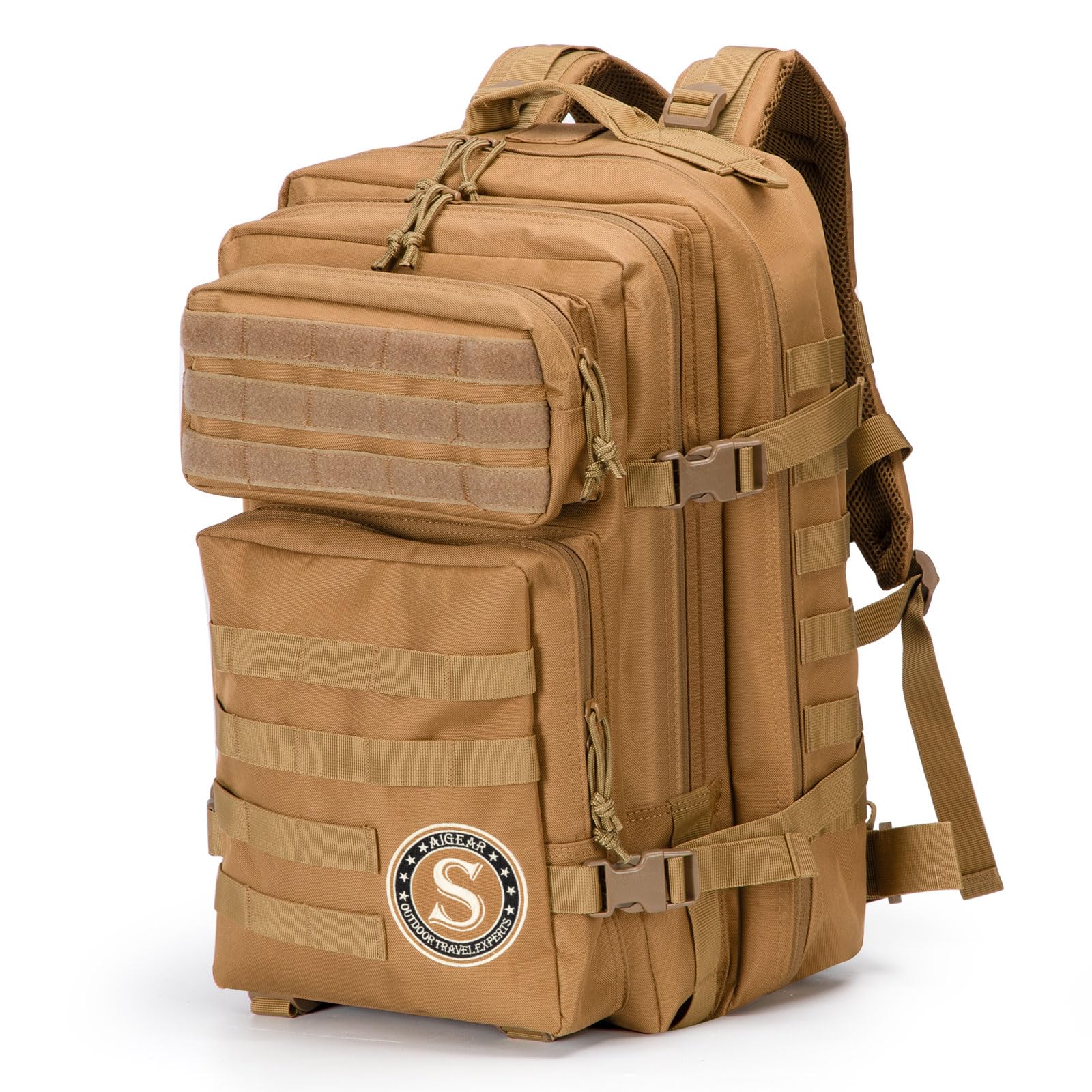 aiGear Tactical Backpack, 45L Letter 'S' Surname Series Military Backpack, 3-Day Bug Out Bag for Men Women Camping Hiking Hunting Quick Recognition Army Daypack