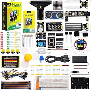 KEYESTUDIO Basic Starter Kit for BBC Microbit V2 V1.5 (Micro:bit Not Included), with 35 Lessons Tutorial, i2c LCD, 5V Relay, LED Matrix, Breadboard Components Great for Teens Kids STEM Programming