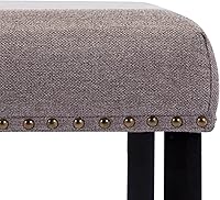 Vista 4 de Duhome Elegant Lifestyle - Banco con acabado de cabeza de clavo, color caqui, madera