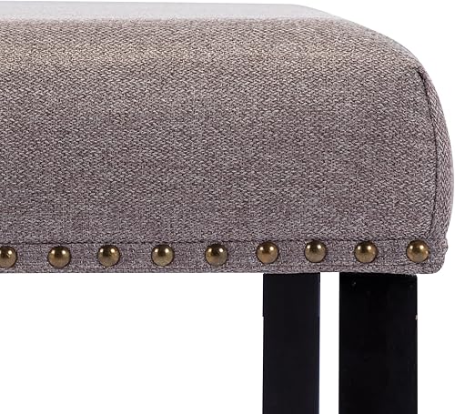 Miniatura 4 de Duhome Elegant Lifestyle - Banco con acabado de cabeza de clavo, color caqui, madera