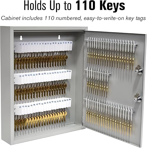 Miniatura 2 de STEELMASTER by BankSupplies - Gabinete de llaves de 110 llaves  Caja de llaves de control de bloqueo doble  Construcción de acero soldada de calibre