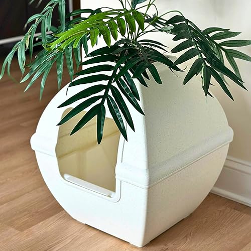 Miniatura 52 de Good Pet Stuff Kit original de caja de arena oculta y forro reutilizable, maceta redonda cerrada con plantas artificiales, sistema de filtro de olor