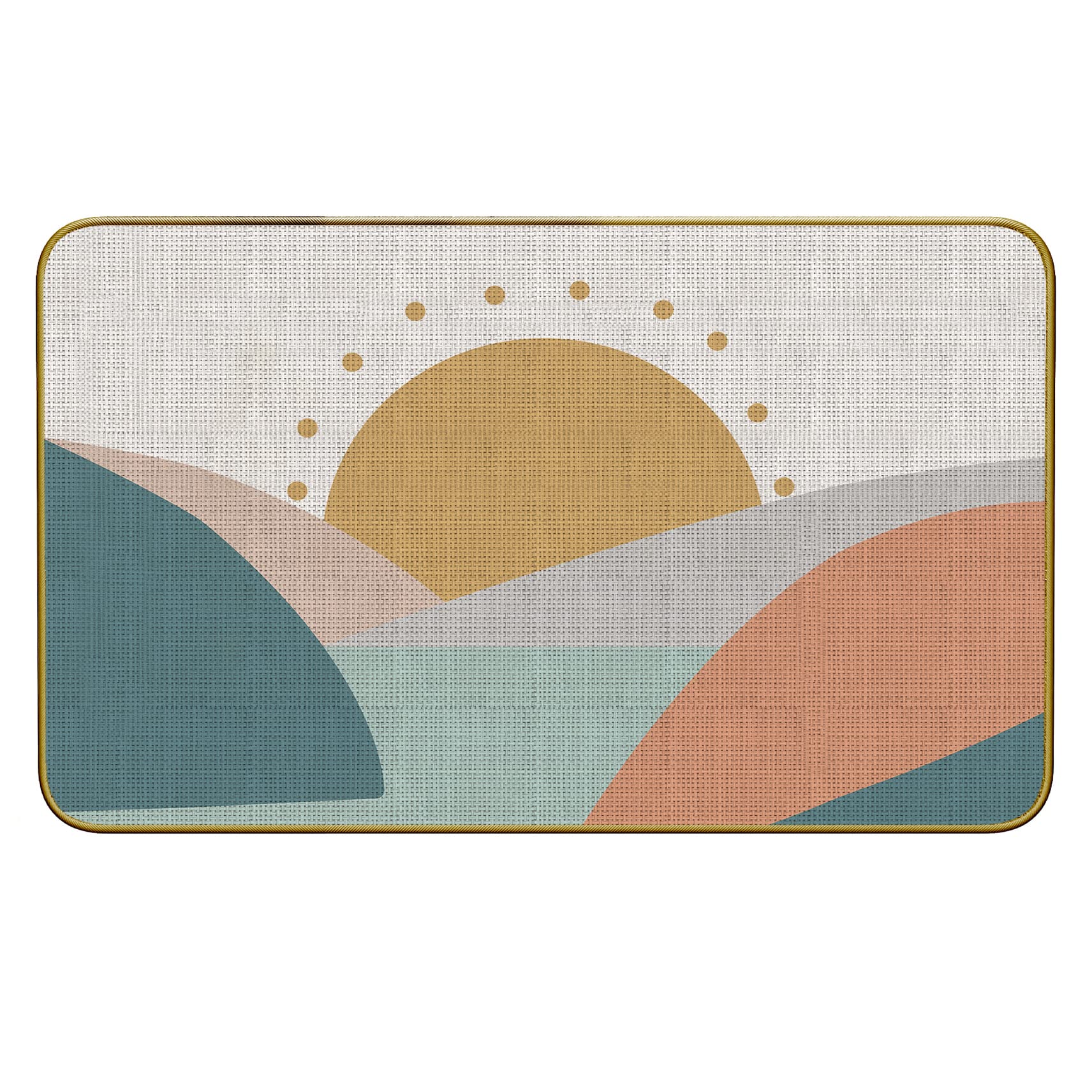Mingnei Boho Sun Mountain Doormat Door Mat for Home Entrance, Abstract Sun Sunrise Landscape Farmhouse Floor Mats for House Front Indoor Inside Outdoor Outside Entryway Rug 30 x 17 Welcome Mat