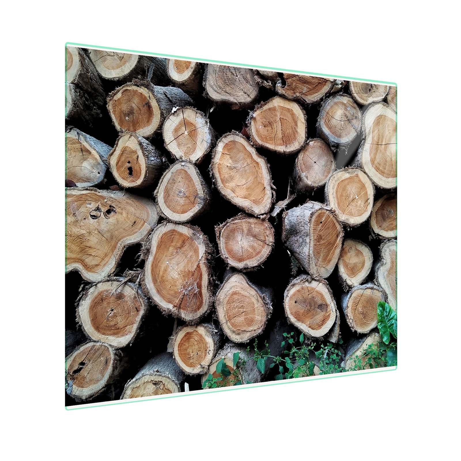 Herdabdeckung Glas 1 Teilig 80x52 – Gehärtetes Glas Schneidebrett & Ceranfeld Abdeckplatte – Hygienisch & Rutschfest – Schutz für Induktion, Ceran - Holz Ringe