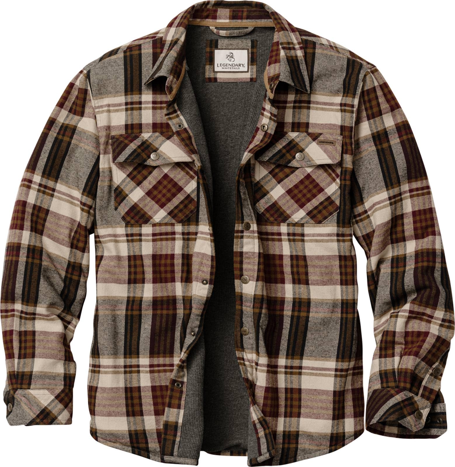 Legendary Whitetails Mens Thermal Lined Shirt Jacket Insulated Shacket