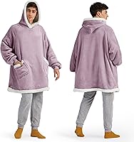 Vista 10 de Bedsure Manta con Capucha, Manta Portátil con Capucha como Regalos para Mamá, Sudaderas de Sherpa para Cumpleaños para Mujeres, Niños, Adolescentes