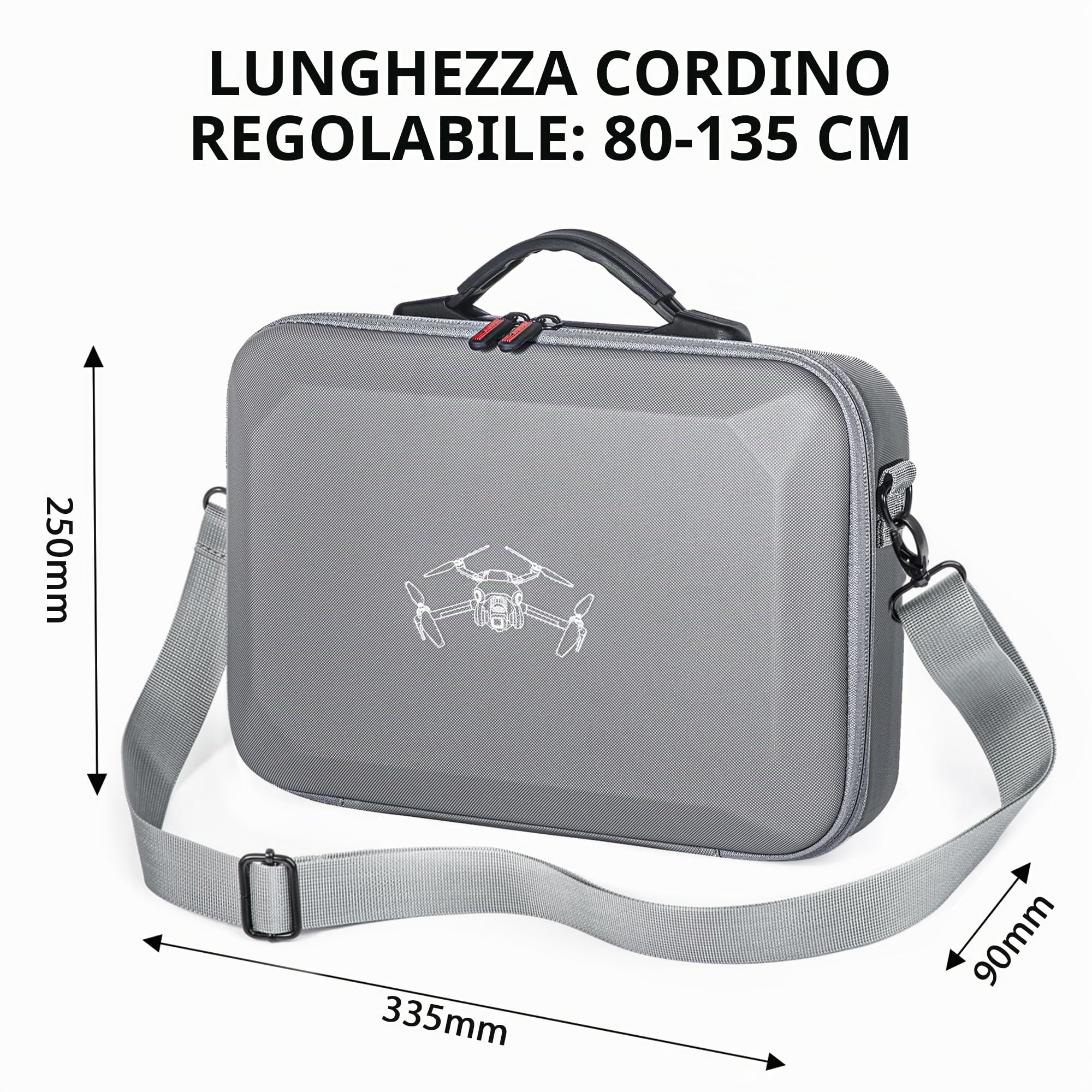 STARTRC Borsa da Viaggio Portatile per DJI Mini 4 Pro Accessori, Fly More Combo (per RC 2 Controller) Drone Borsa a Tracolla, Grigio, Set di Valigie