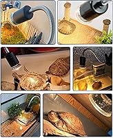 Vista 7 de Lámpara de calor de reptiles mejorada, luz de calor de tortuga UVA/UVB, luz regulable para acuario con 2 bombillas, lámpara de calefacción