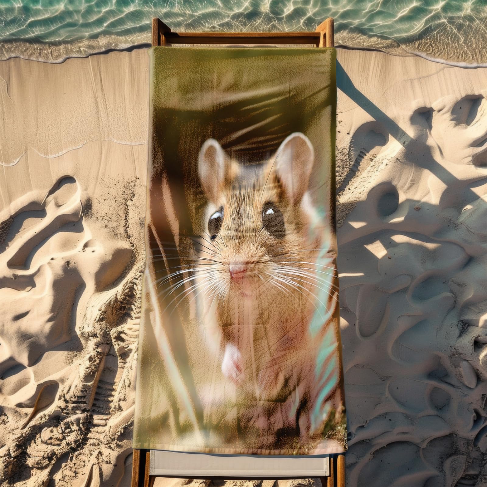 Générique Serviette Microfibre Plage Animal Marron Clair Mignon