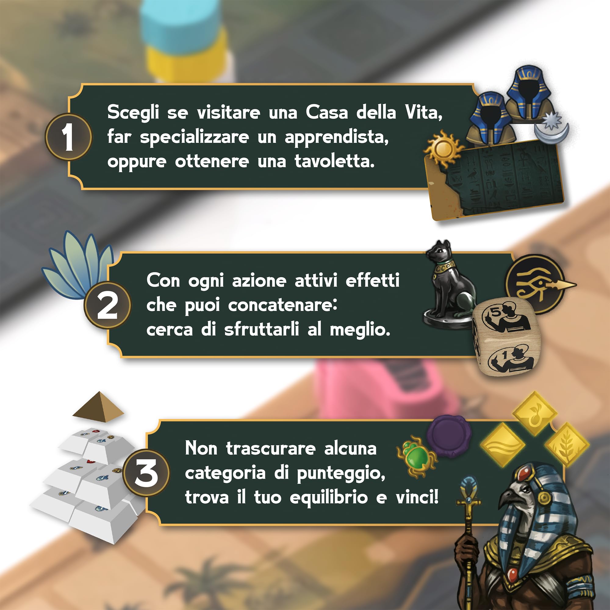 Men-Nefer - gra strategiczna - od 1 do 4 graczy - 60-120 minut - wydanie włoskie i holenderskie