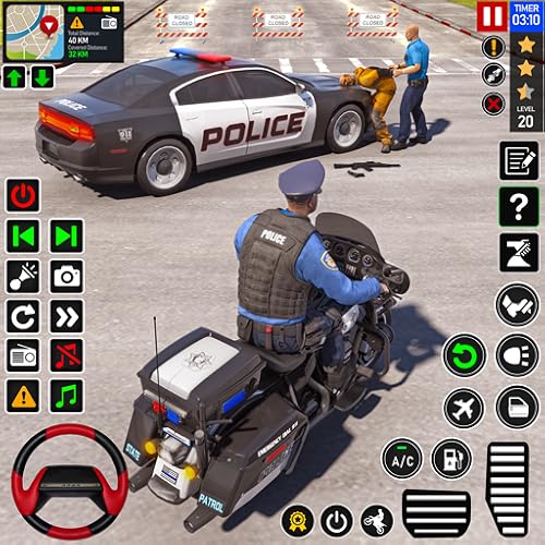 US Police Simulator Car Transport Patrol Officers Police Motorbike Simulator 3D: Police Car Chase Cop Simulator Police Car Driving Simulator - Police Truck Transport Simulator Games