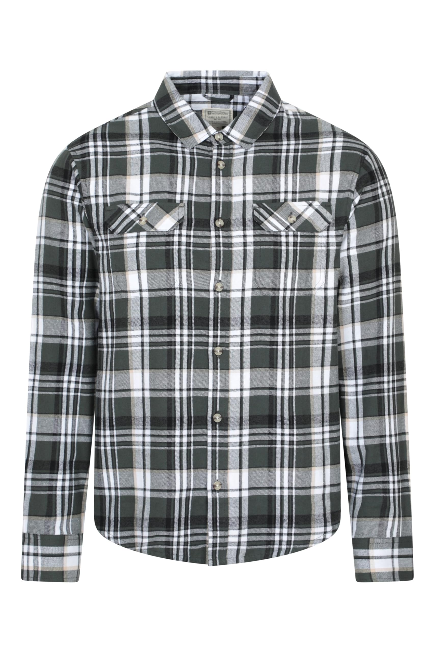 Mountain Warehouse Trace Mens Flannel Long Sleeve Shirt Bright Green M