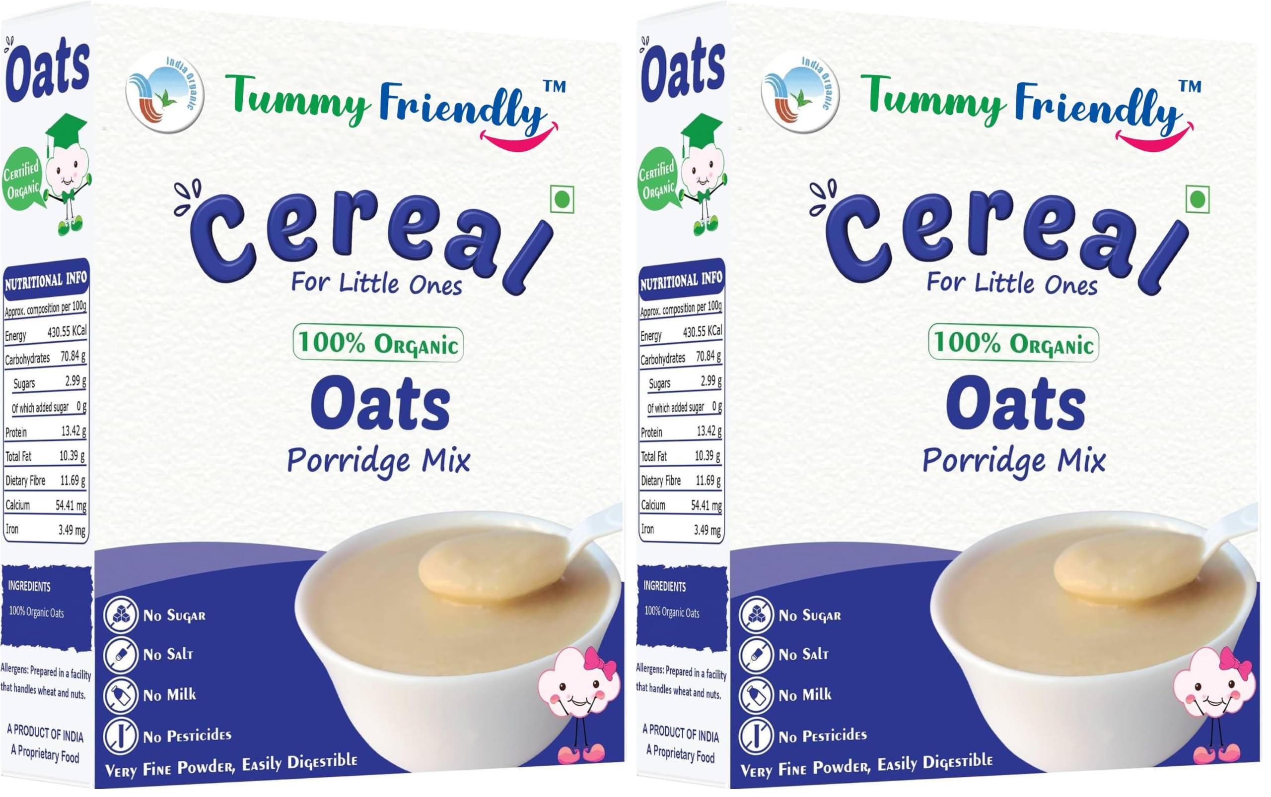 TummyFriendly Foods Certified Organic Oats Porridge Mix | India-Organic Certified Organic Oats for Baby 6 Months old | No Sugar, No Salt, No Milk, No Chemicals, No Pesticides & No GMO | Cereal Rich in Protein, Beta Glucon, Healthy Fat and Dietary Fiber | Maximum Possible Nutrition From Real Food | Available in Trial Baby Packs too | Shelf-life 9 Month | 200g-image-40
