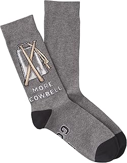 K. Bell mens Fun Music & Instruments Crew Socks - 1 Pairs - Cool & Funny Novelty Gifts