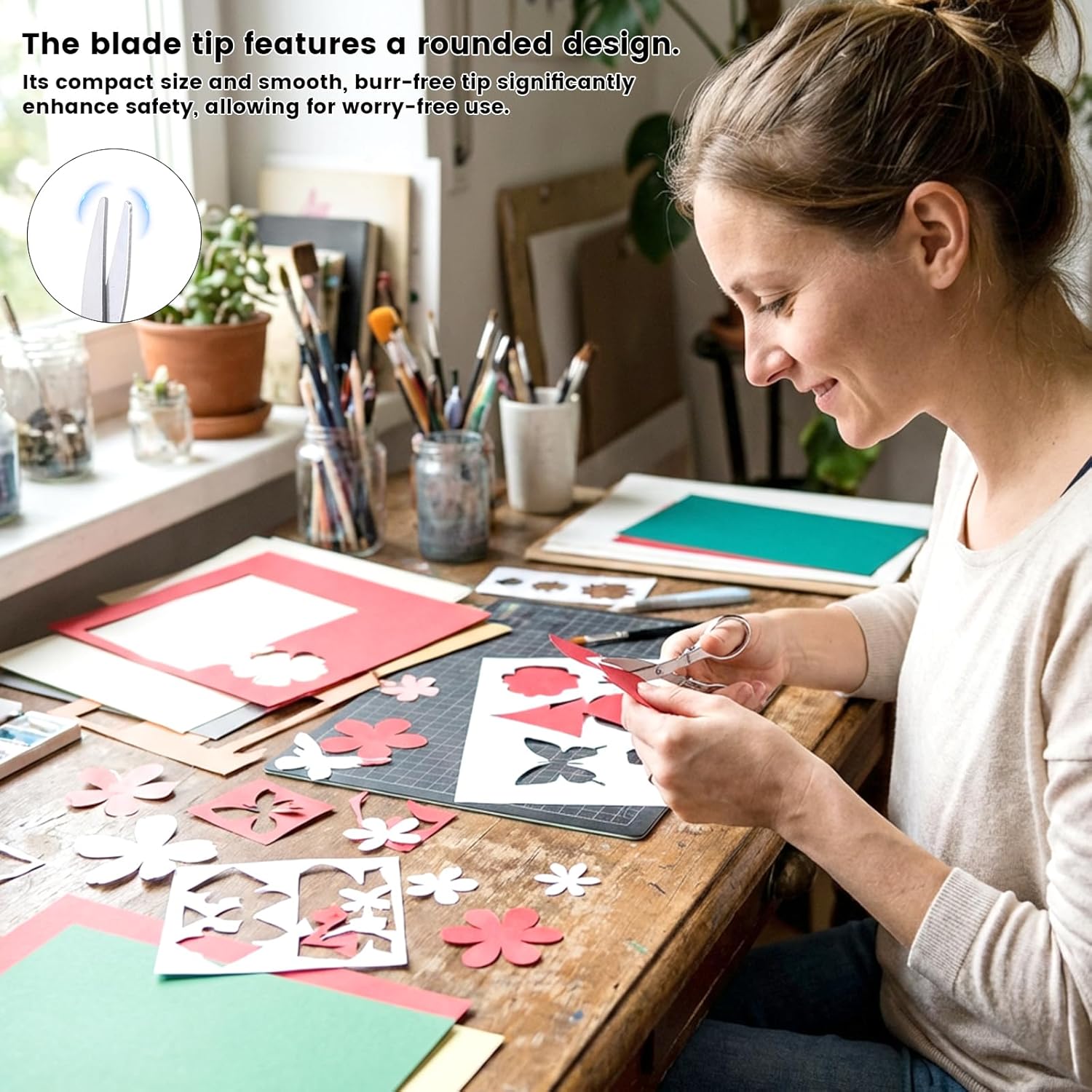 2 Pcs Folding Mini Scissors Travel Scissors TSA Approved Portable Retractable Small Scissor Stainless Steel Pocket Badge Small Scissor Glasses Shaped Shear Cutter for Travel Home Office