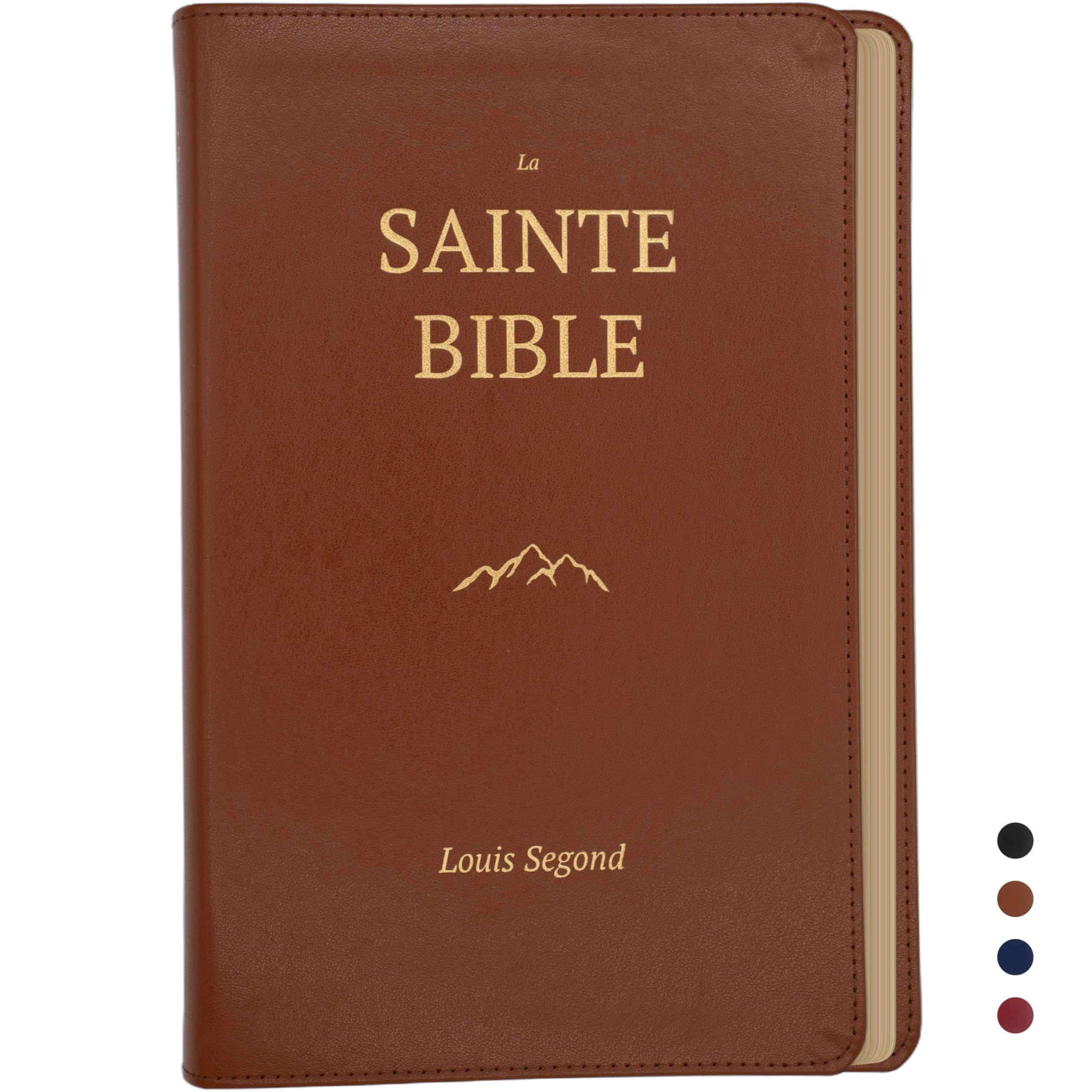 Louis Segond French Bible Large Print – LSG Format Personnel Gros Caractères – Sainte Bible Marron en Français – Brown Bonded Leather – Standard ...