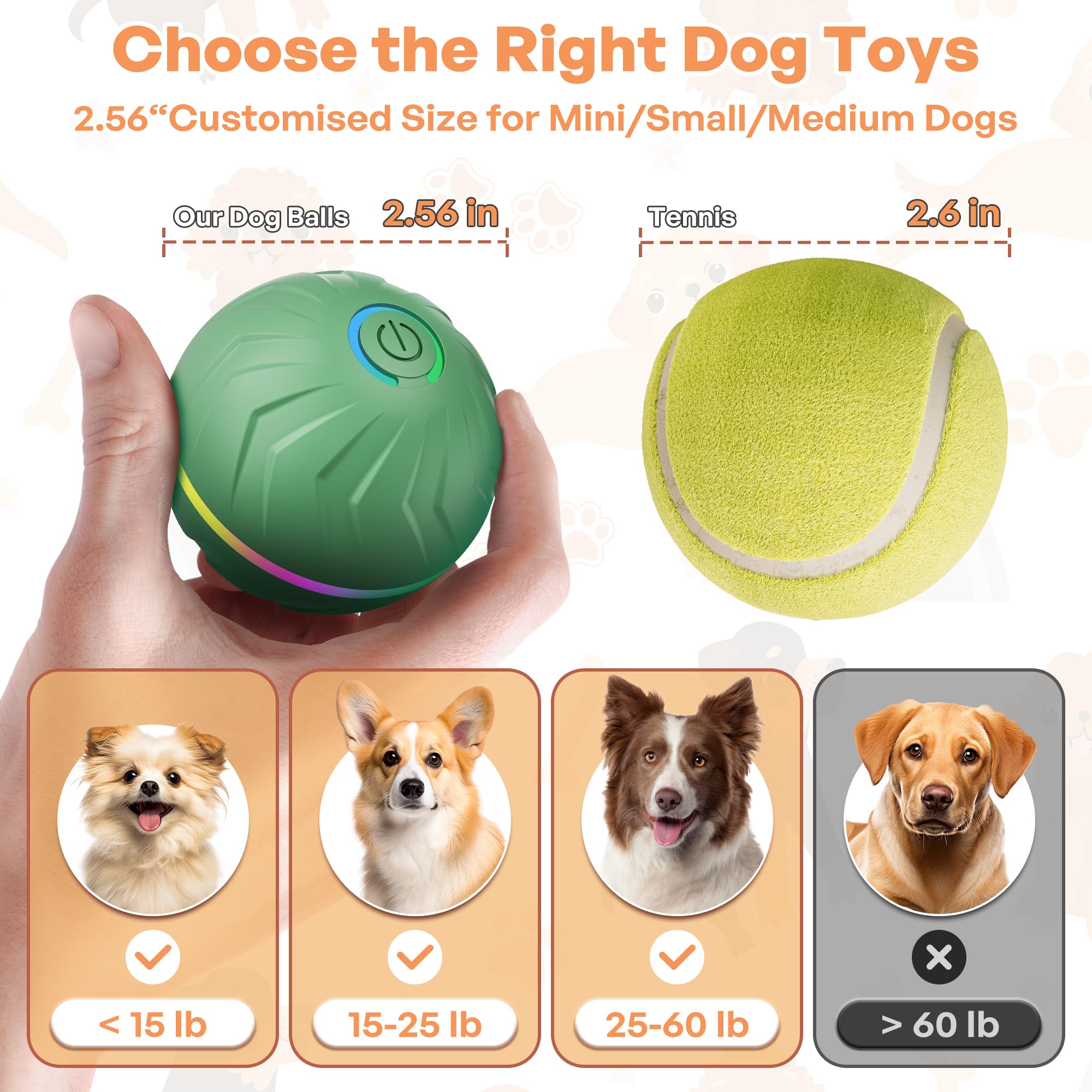 BXIHUR Interactive Dog Toys, New Electric Dog Toy, Automatic Moving Dog Toy, Dust And Waterproof Ip 54, Rechargeable - Image 2