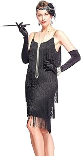 1920s Flapper Dress Roaring 20s Great Gatsby Party Fringed Costume Flapper Dresses Vintage Tassels Straps Dresses
