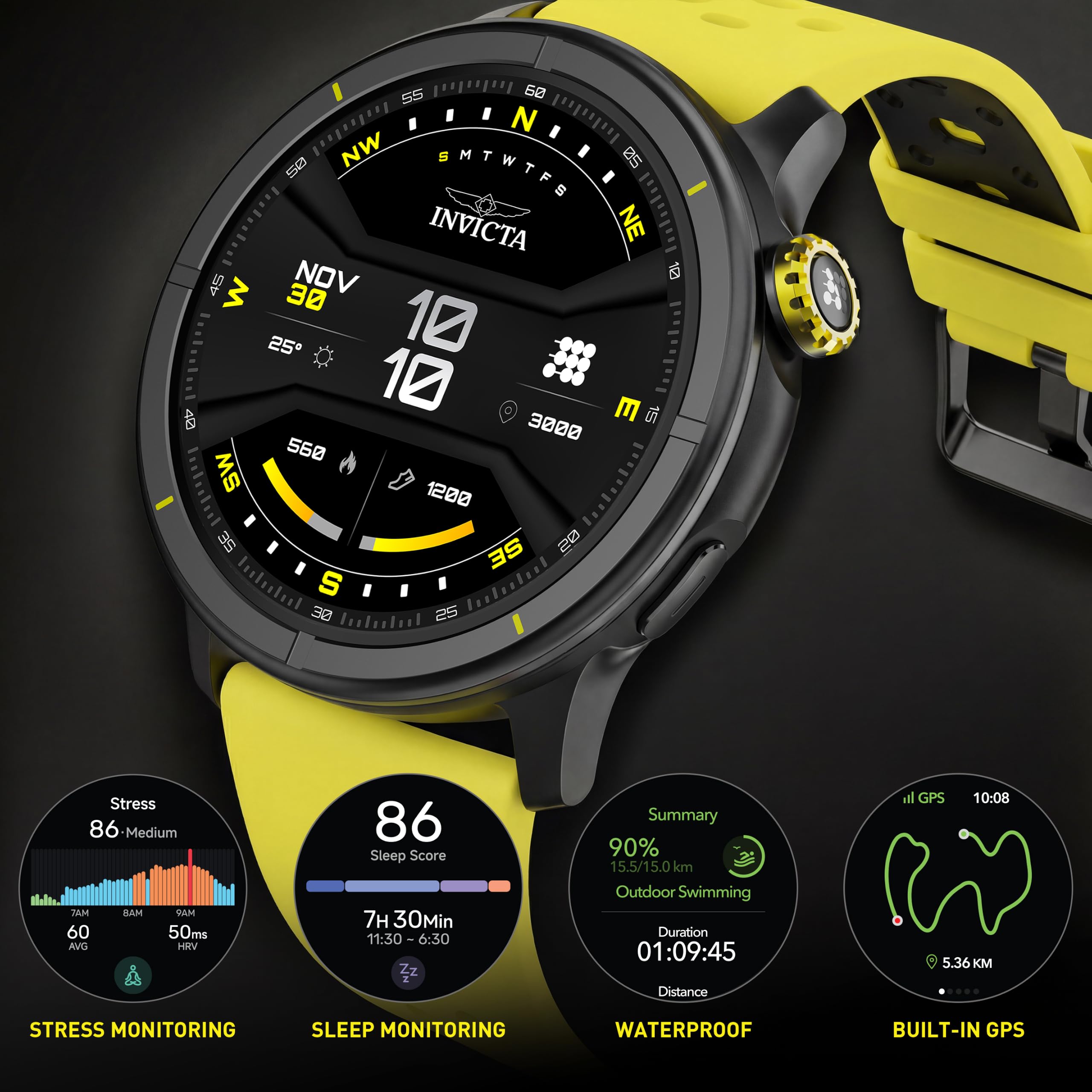 Invicta I-Tech 2 Pro Itech-006 Zegarek Męski, Smartwatch, 46 Mm